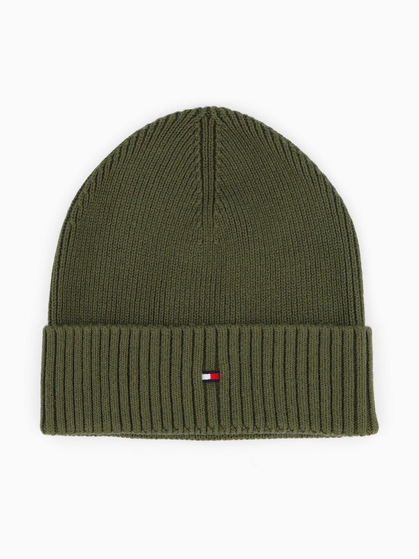 Image 1 of 4 of Tommy Hilfiger Pima Cotton Flag Beanie Hat - Green