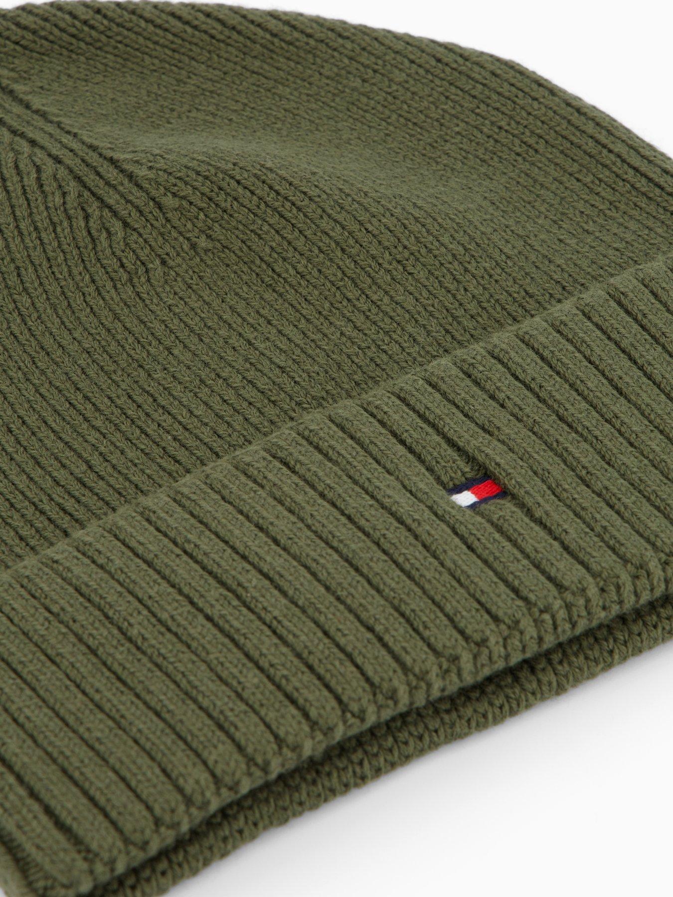 Image 3 of 4 of Tommy Hilfiger Pima Cotton Flag Beanie Hat - Green