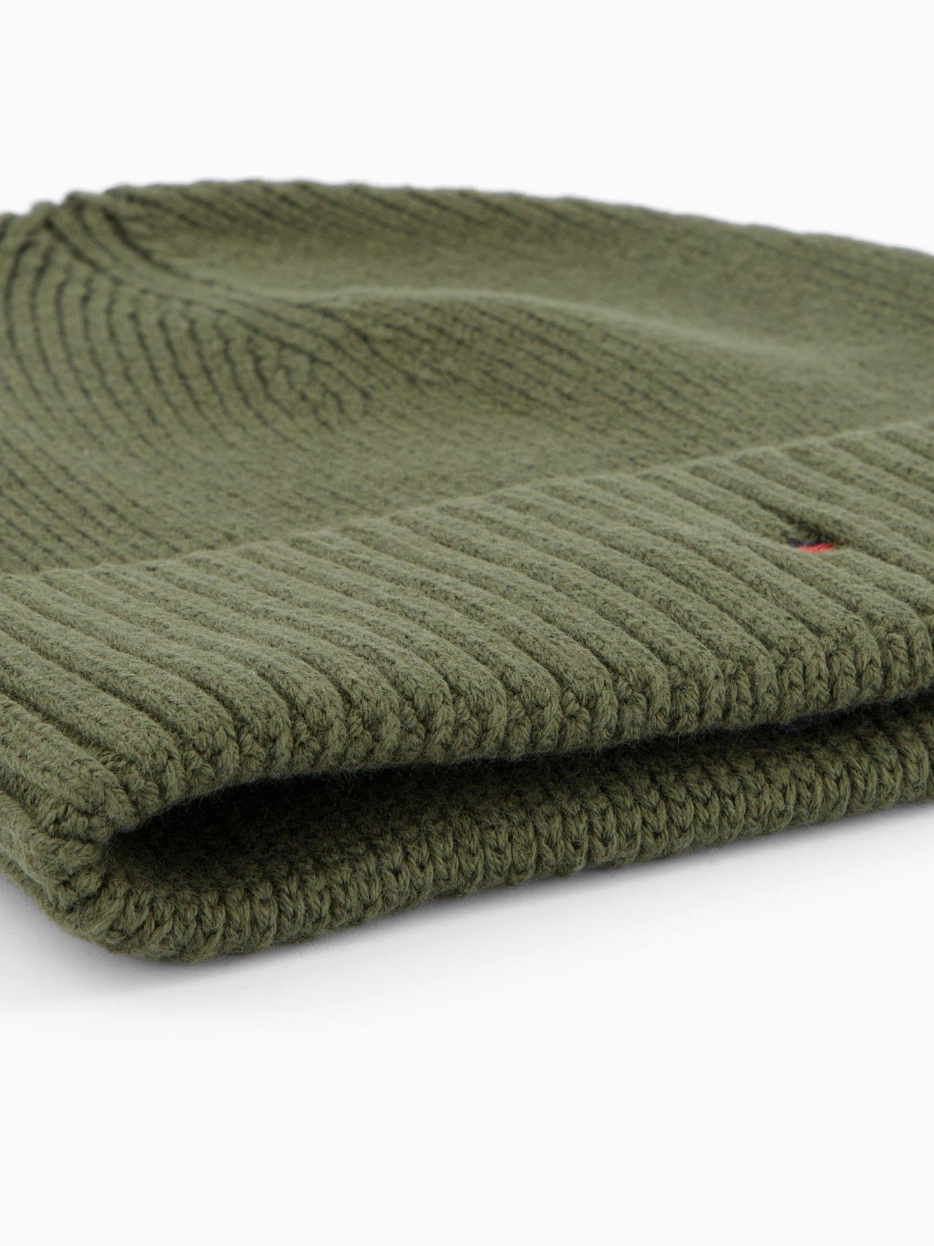 Image 4 of 4 of Tommy Hilfiger Pima Cotton Flag Beanie Hat - Green