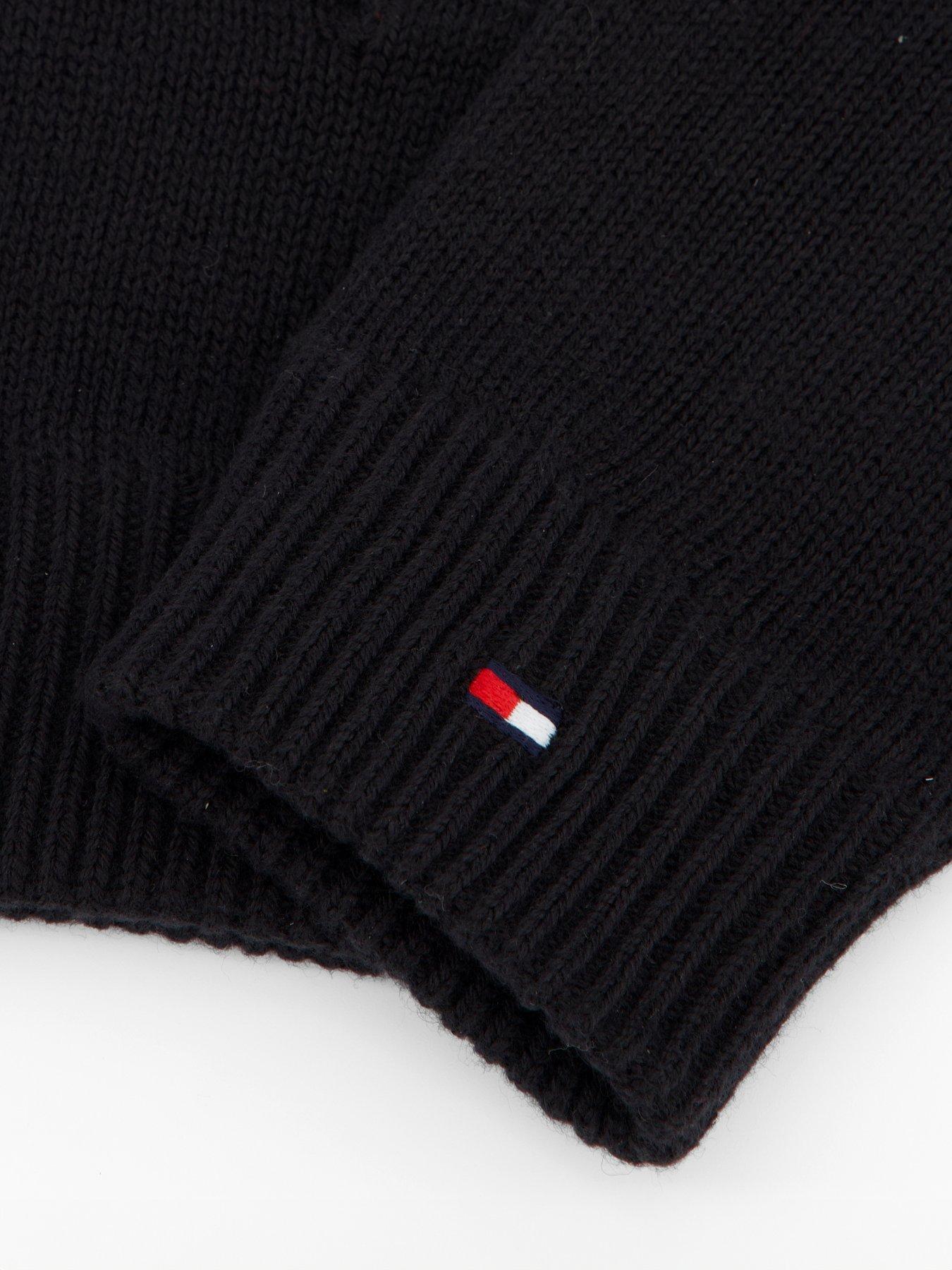 tommy-hilfiger-essentials-flag-knitted-gloves-blackoutfit