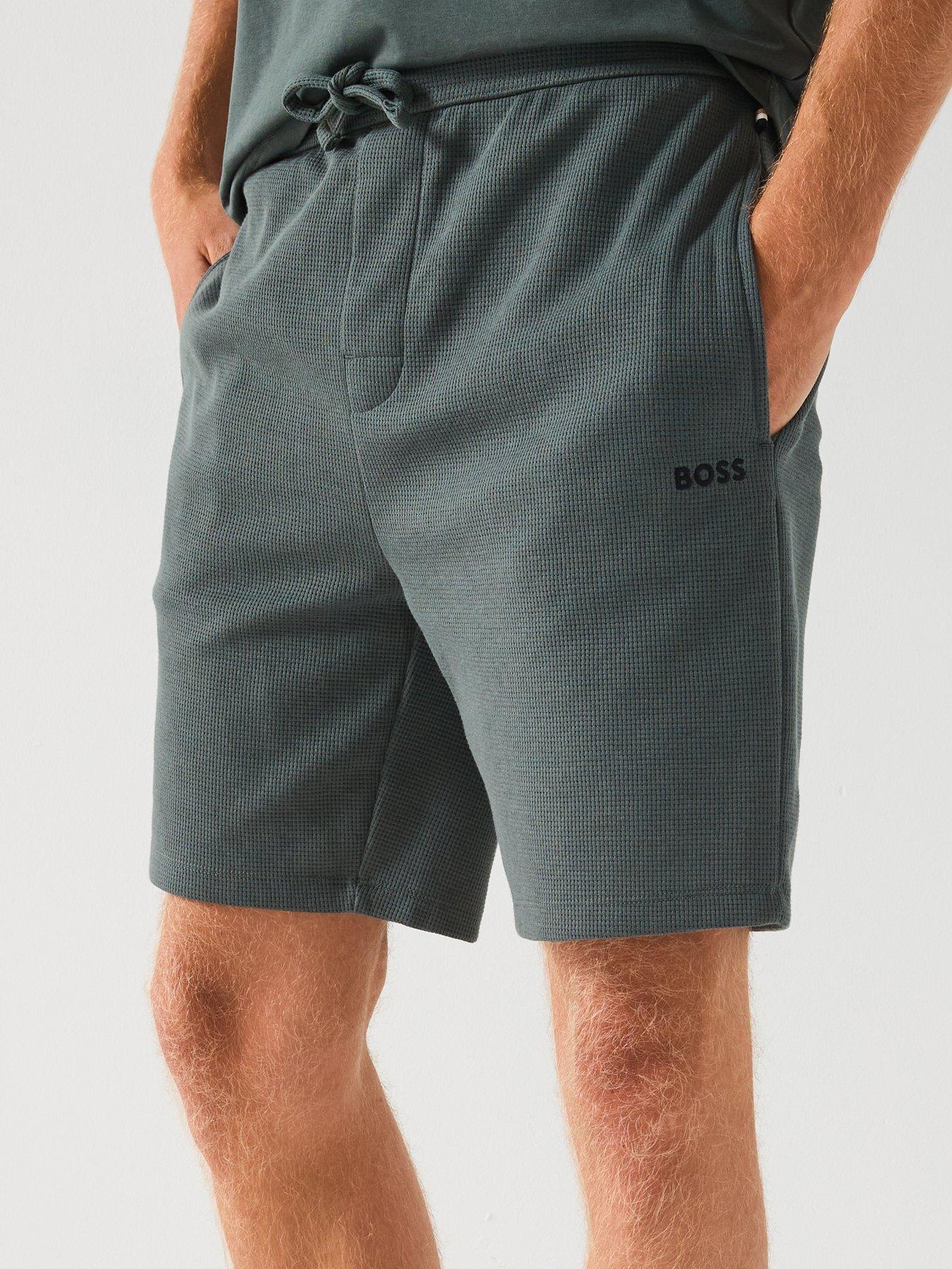 boss-loungewear-waffle-shorts-greenoutfit