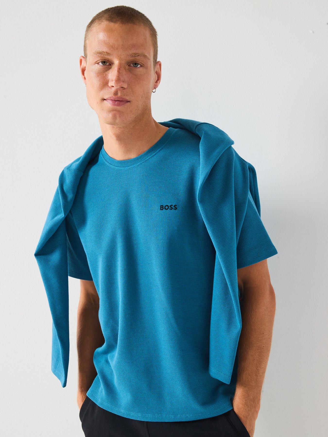 boss-loungewear-waffle-t-shirt-blue