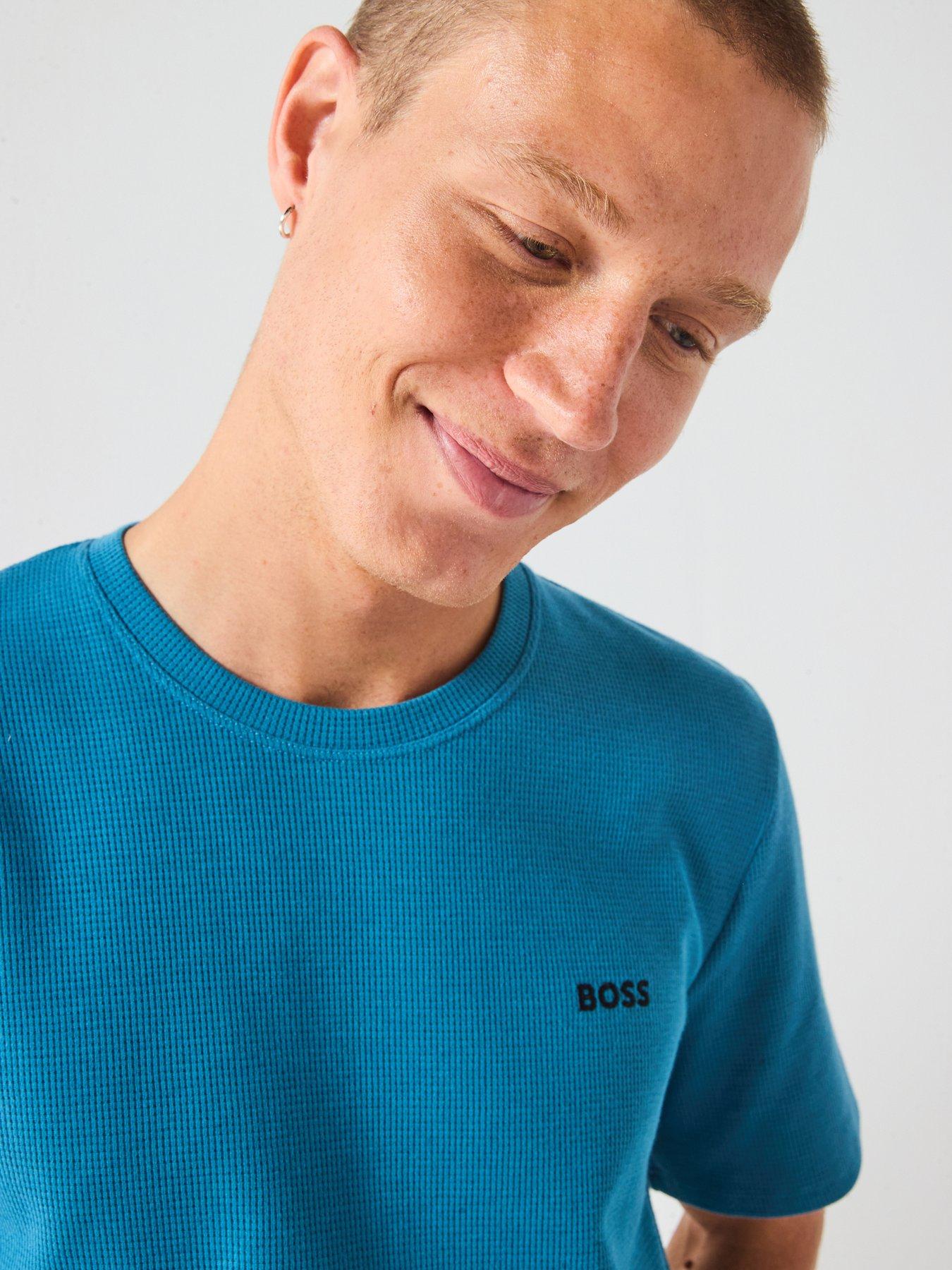 boss-loungewear-waffle-t-shirt-blueoutfit