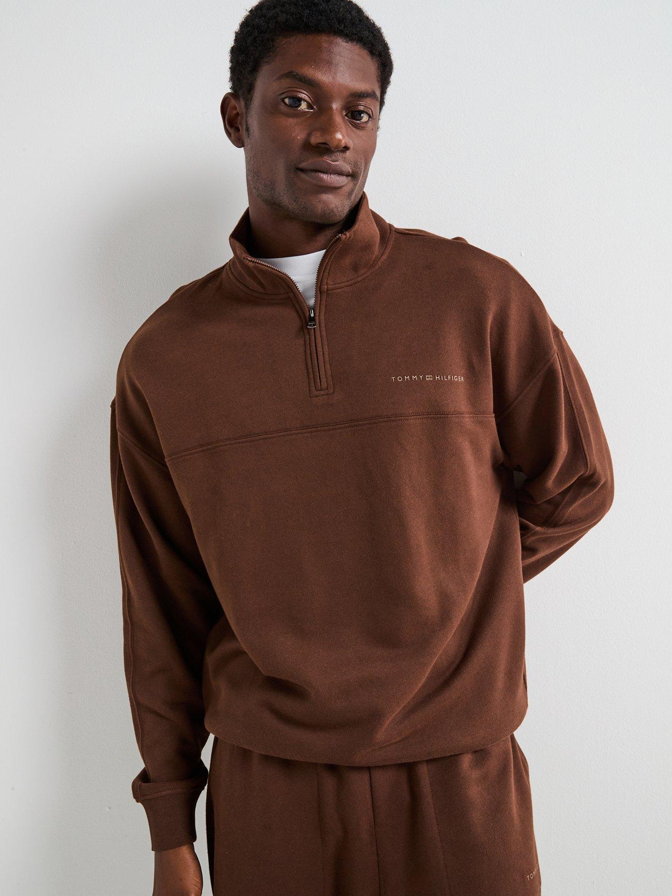 tommy-hilfiger-loungewear-original-quarter-zip-sweat-brown