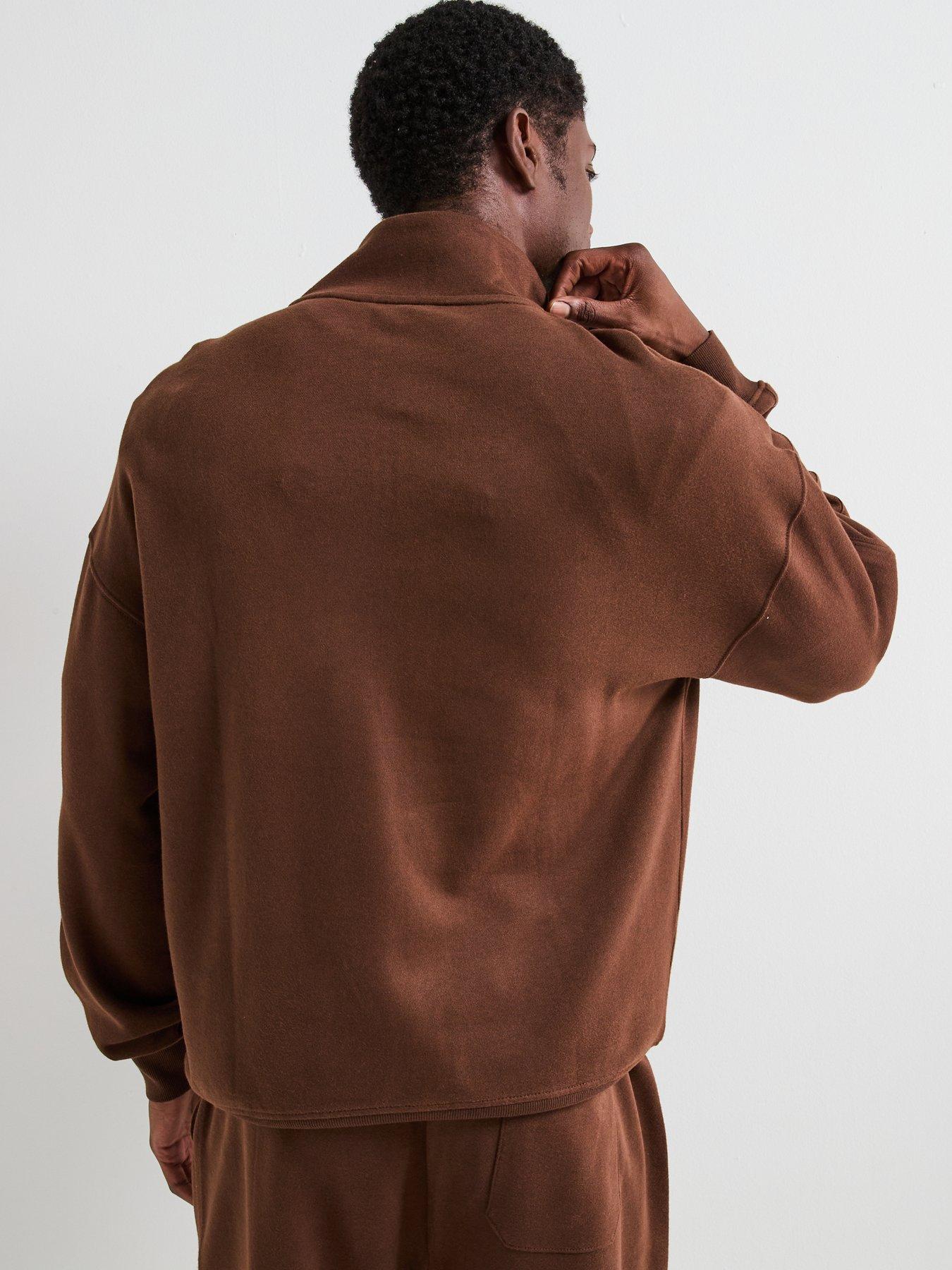 Image 2 of 5 of Tommy Hilfiger Loungewear Original Quarter Zip Sweat - Brown