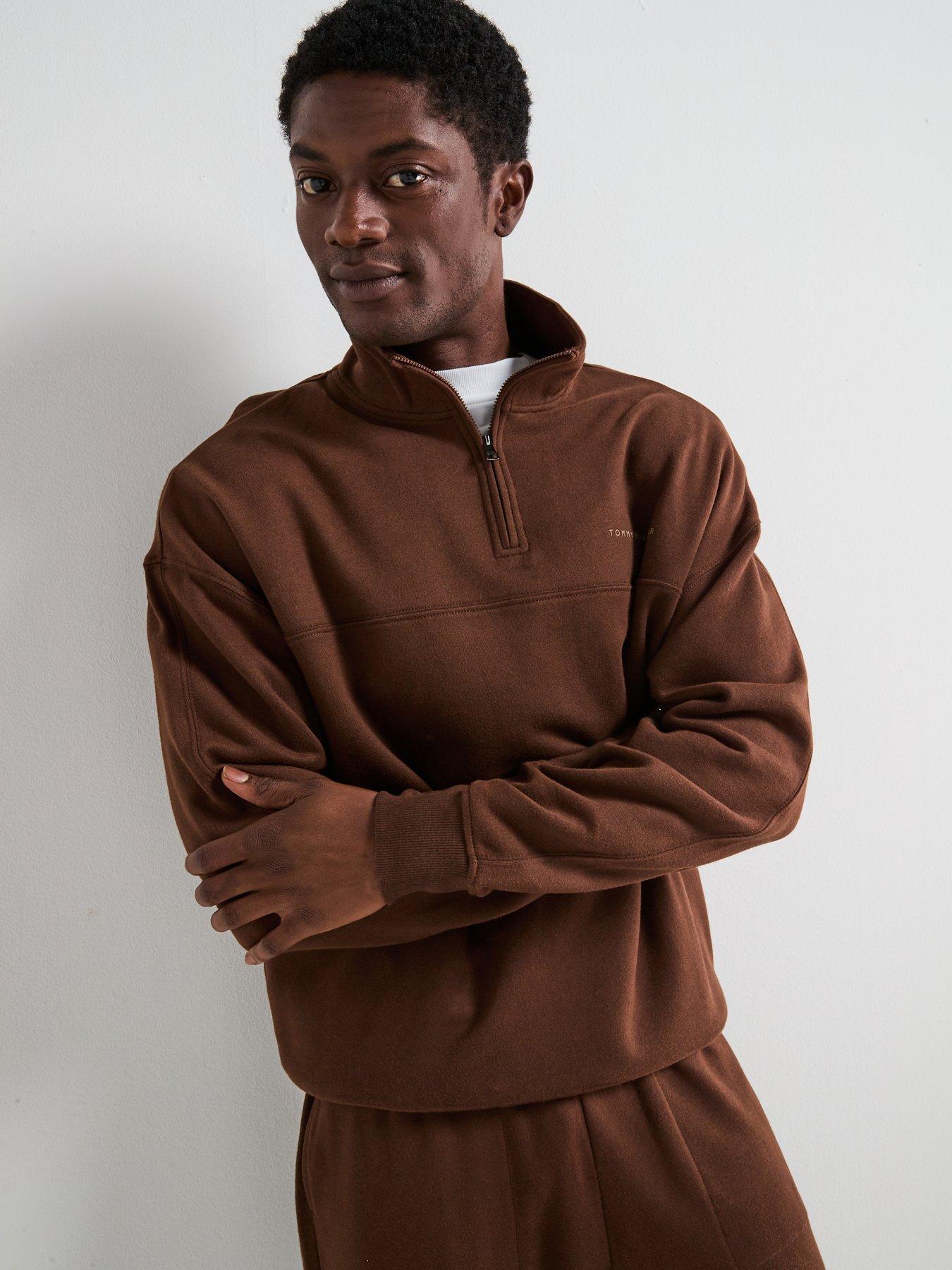 Image 4 of 5 of Tommy Hilfiger Loungewear Original Quarter Zip Sweat - Brown