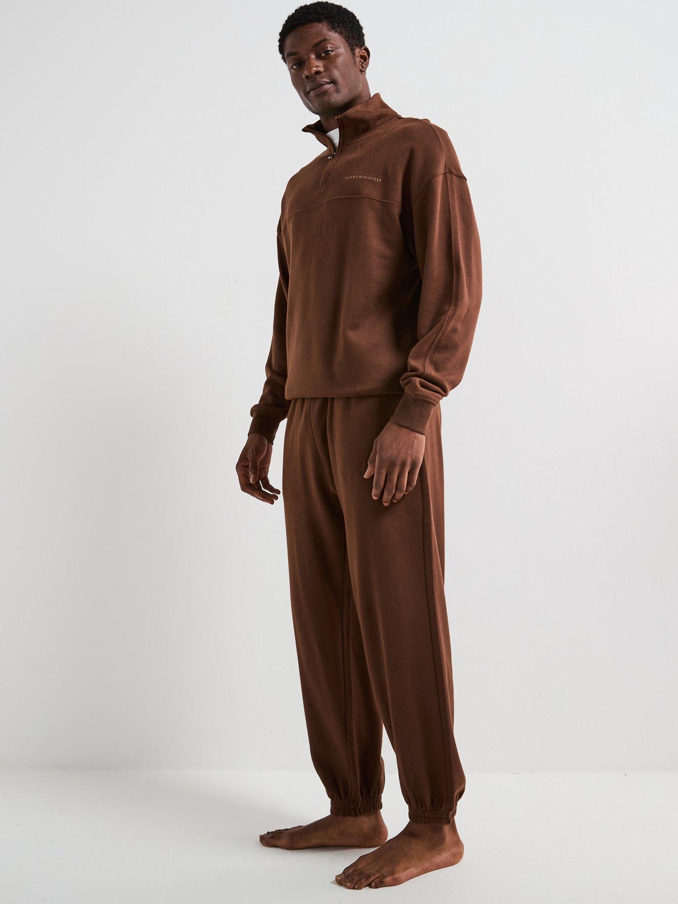 Image 5 of 5 of Tommy Hilfiger Loungewear Original Quarter Zip Sweat - Brown