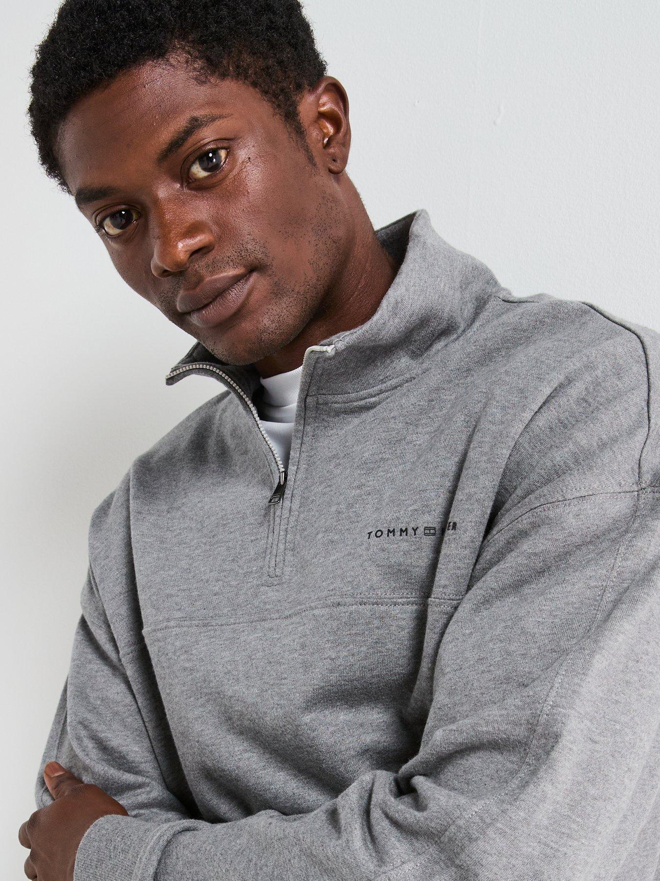 Image 4 of 5 of Tommy Hilfiger Loungewear Original Quarter Zip Sweat - Grey
