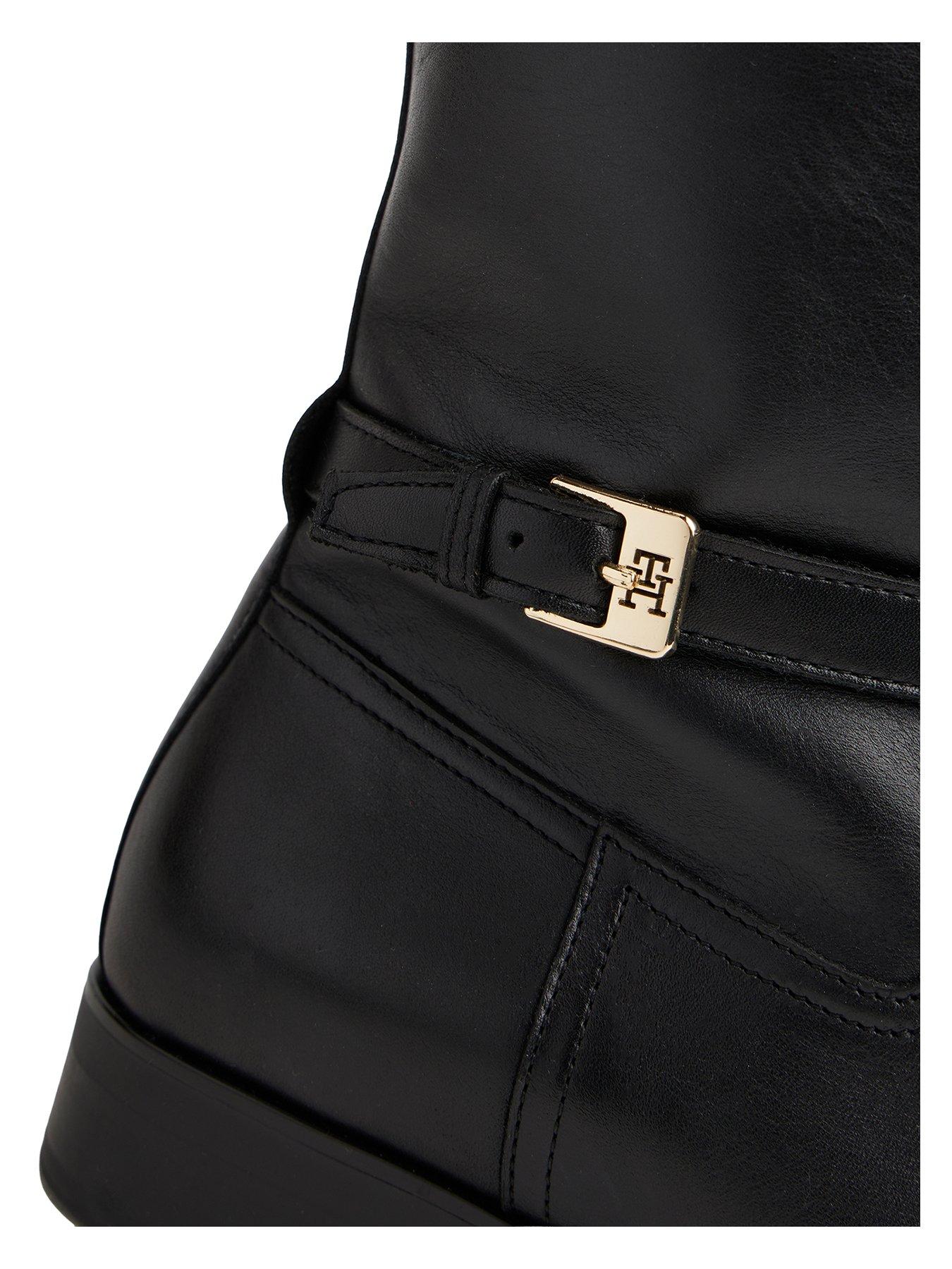 tommy-hilfiger-buckle-detail-leather-long-boot-blackdetail