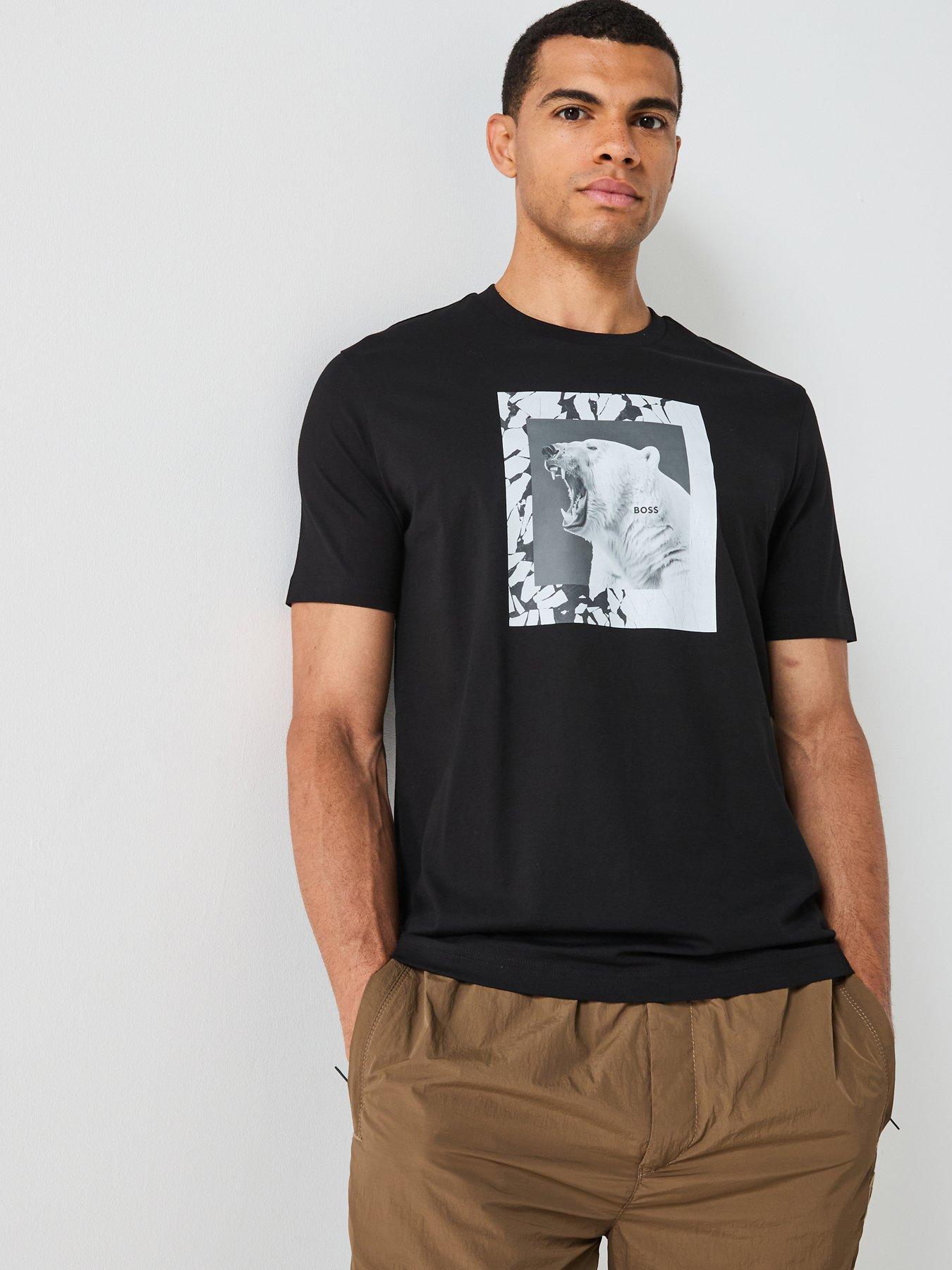 BOSS Te_Lupo Animal Print T-Shirt - Black