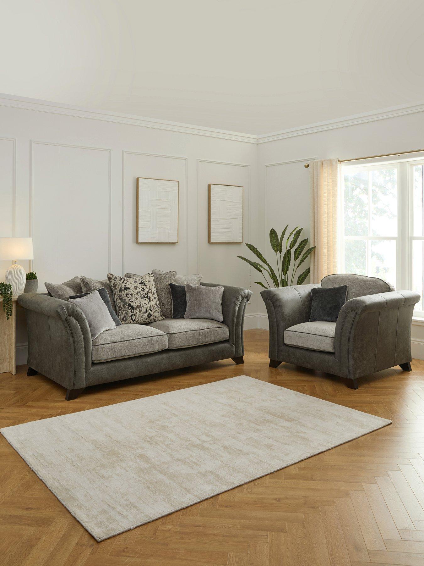 Image 1 of 7 of Very Home Regent Scatter 3 Seater Sofa + Armchair&nbsp;- Made to Order in the UK