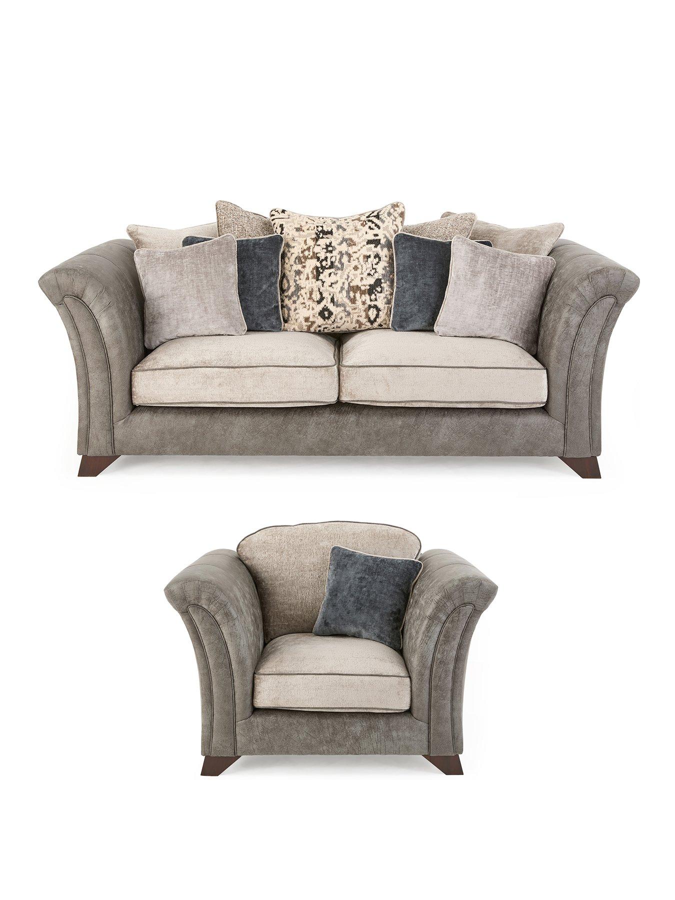 Image 2 of 7 of Very Home Regent Scatter 3 Seater Sofa + Armchair&nbsp;- Made to Order in the UK