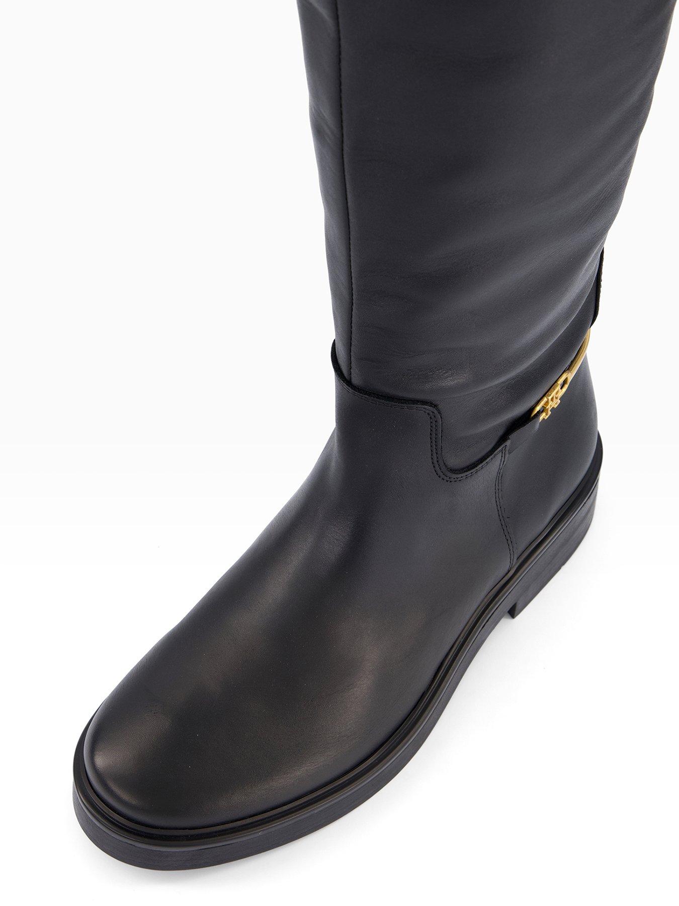 Image 4 of 7 of Tommy Hilfiger Horsebit Riding Over-Knee Boots - Black