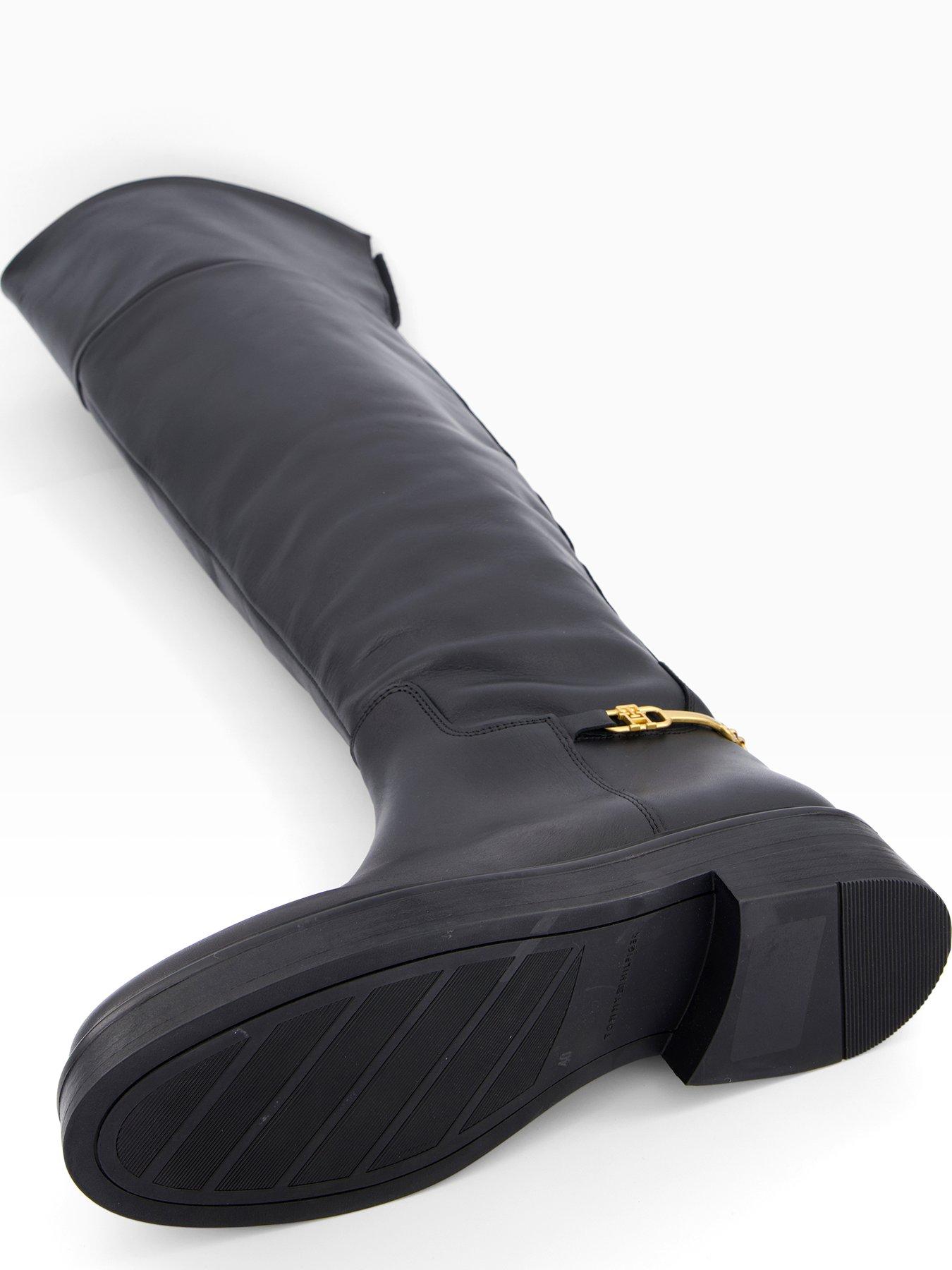 Image 5 of 7 of Tommy Hilfiger Horsebit Riding Over-Knee Boots - Black