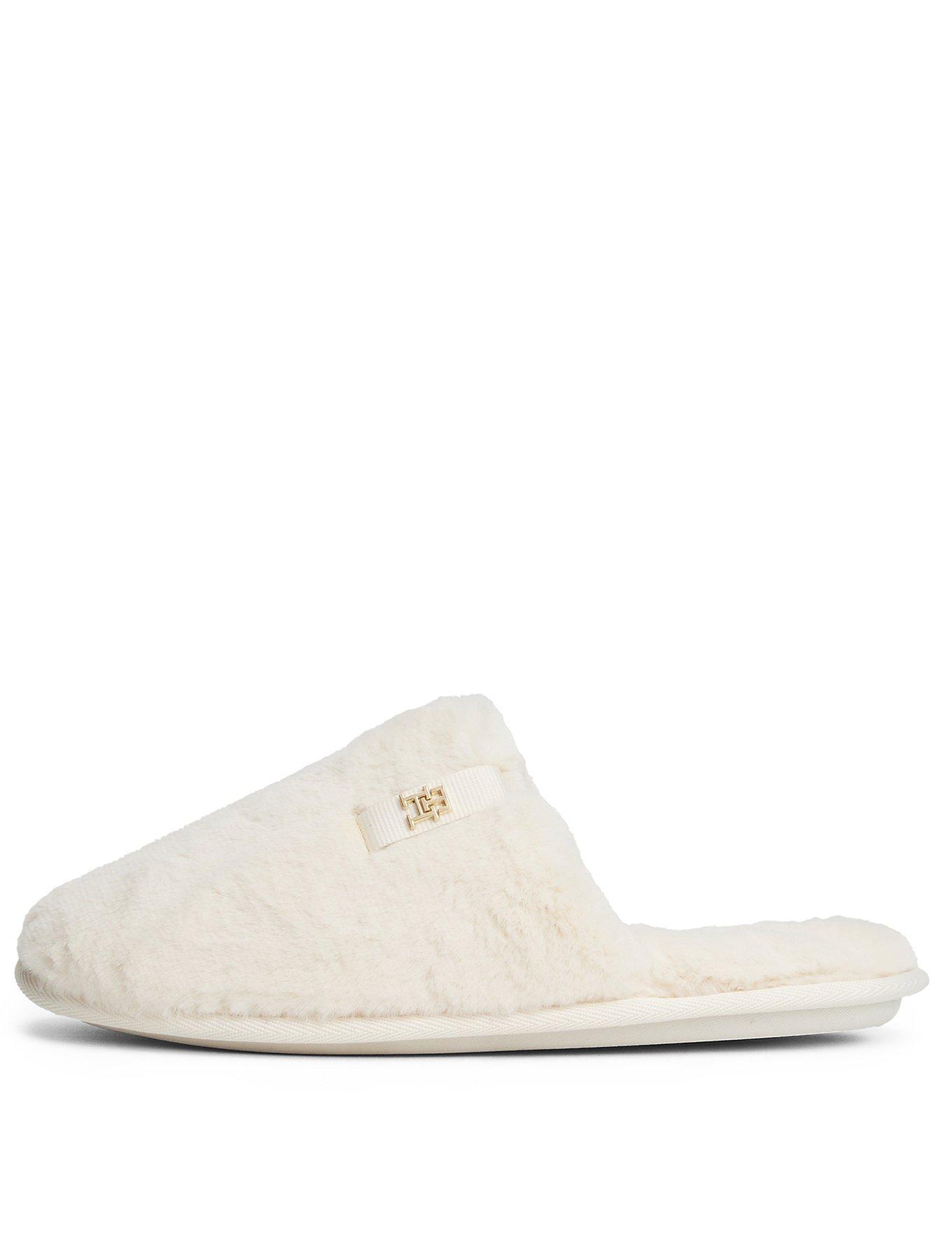 tommy-hilfiger-faux-fur-slippers-whitefront
