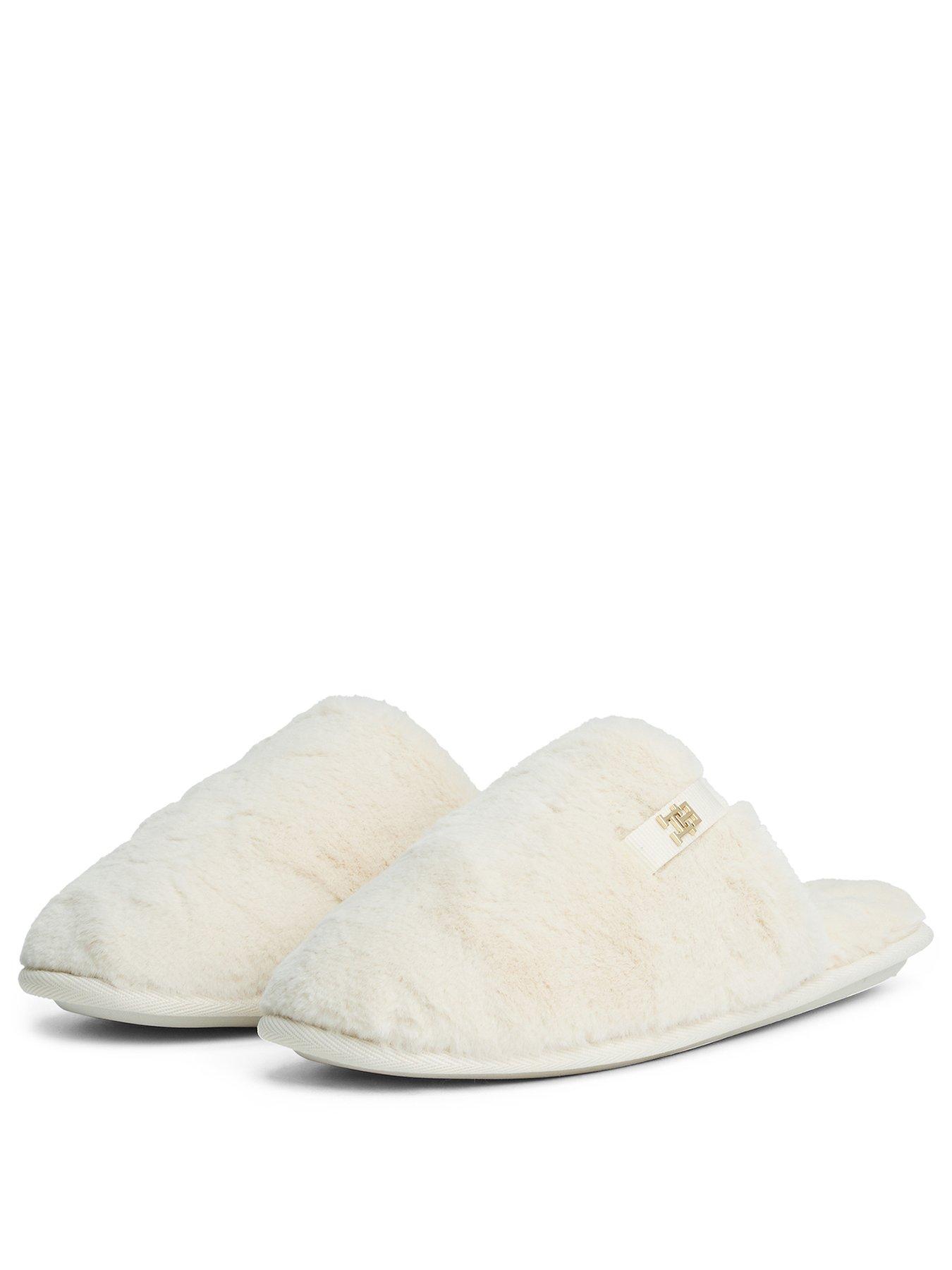 tommy-hilfiger-faux-fur-slippers-whitestillFront