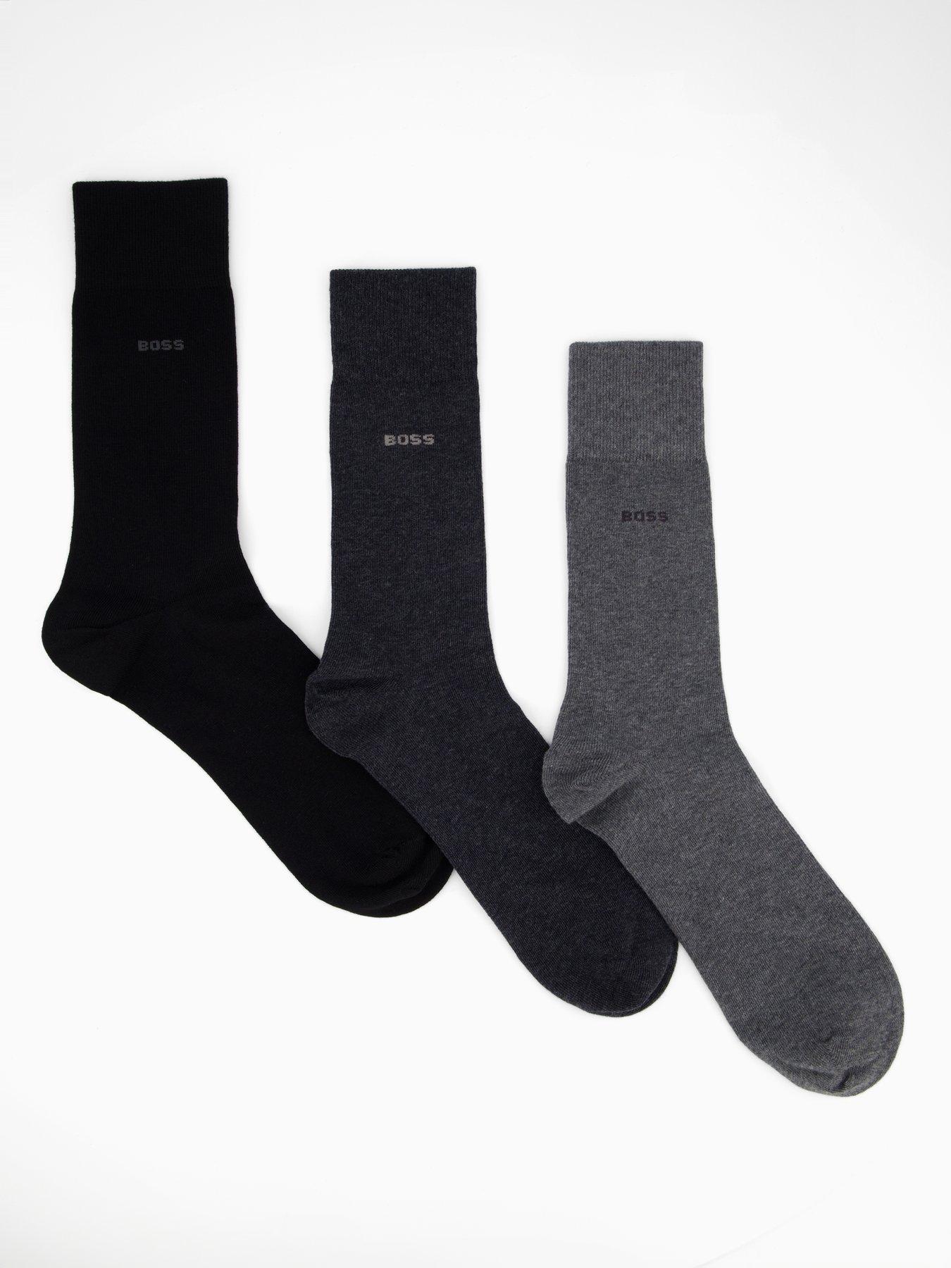 BOSS Bodywear 3 Pack Logo Crew Socks - Multi