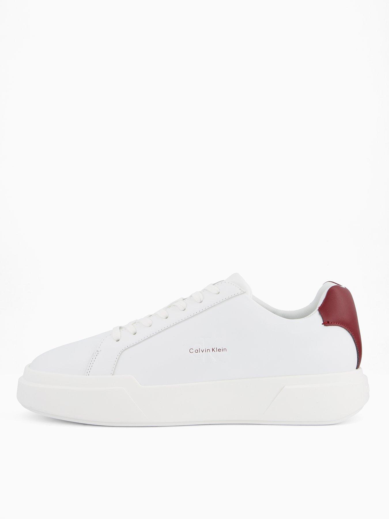 Image 1 of 7 of Calvin Klein Chunky Cupsole Laceup Leather Trainers - White