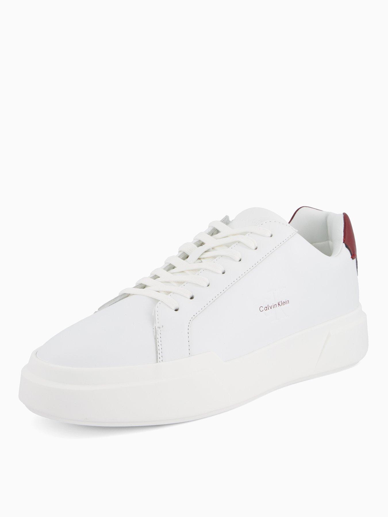 Image 2 of 7 of Calvin Klein Chunky Cupsole Laceup Leather Trainers - White