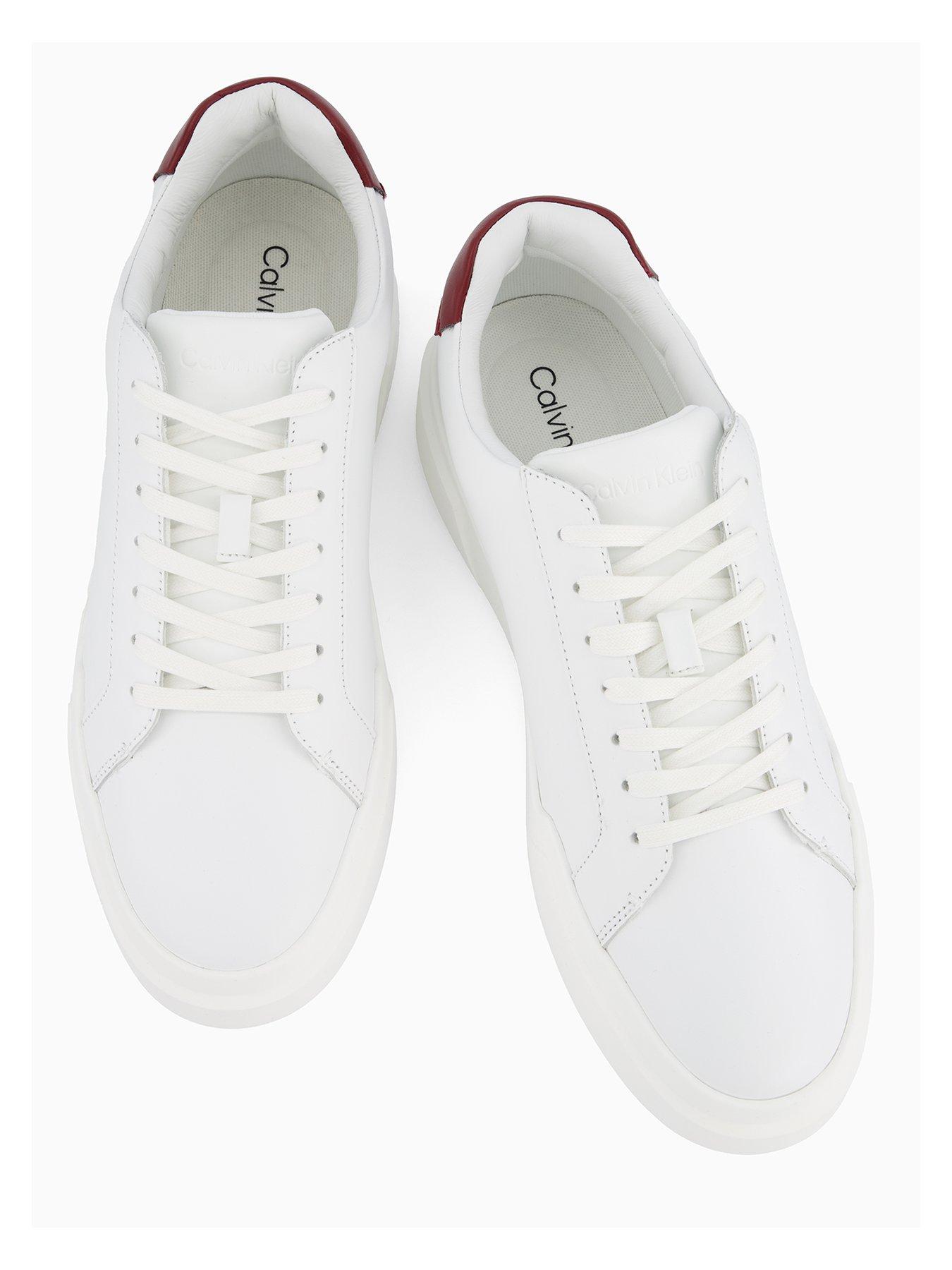 Image 3 of 7 of Calvin Klein Chunky Cupsole Laceup Leather Trainers - White