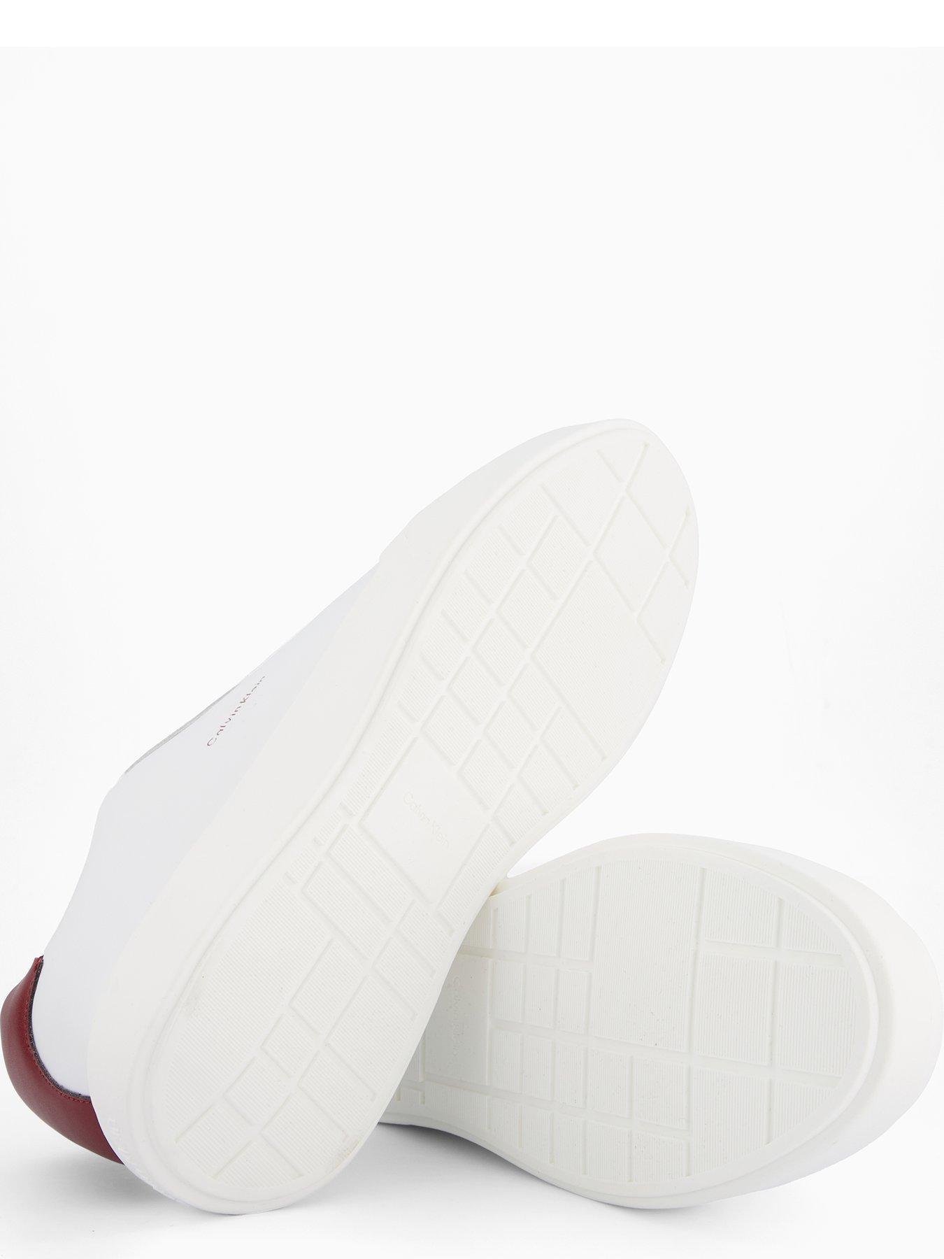 Image 4 of 7 of Calvin Klein Chunky Cupsole Laceup Leather Trainers - White