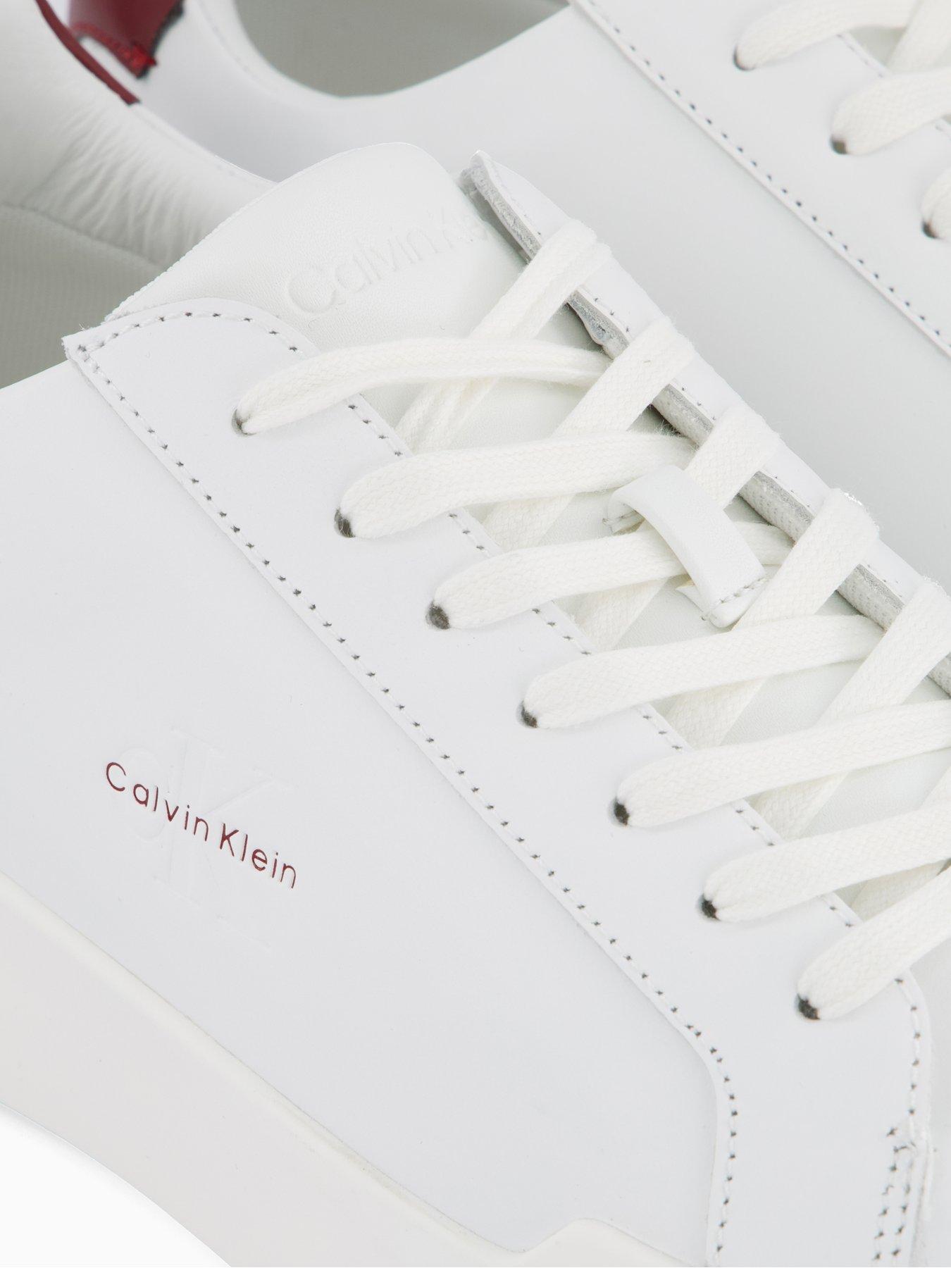 Image 5 of 7 of Calvin Klein Chunky Cupsole Laceup Leather Trainers - White