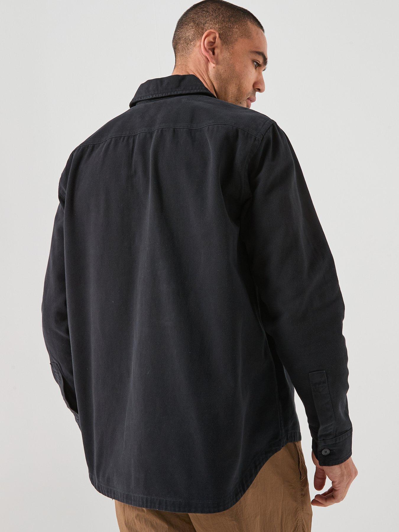 boss-oversize-fit-garment-dye-overshirt-blackstillFront
