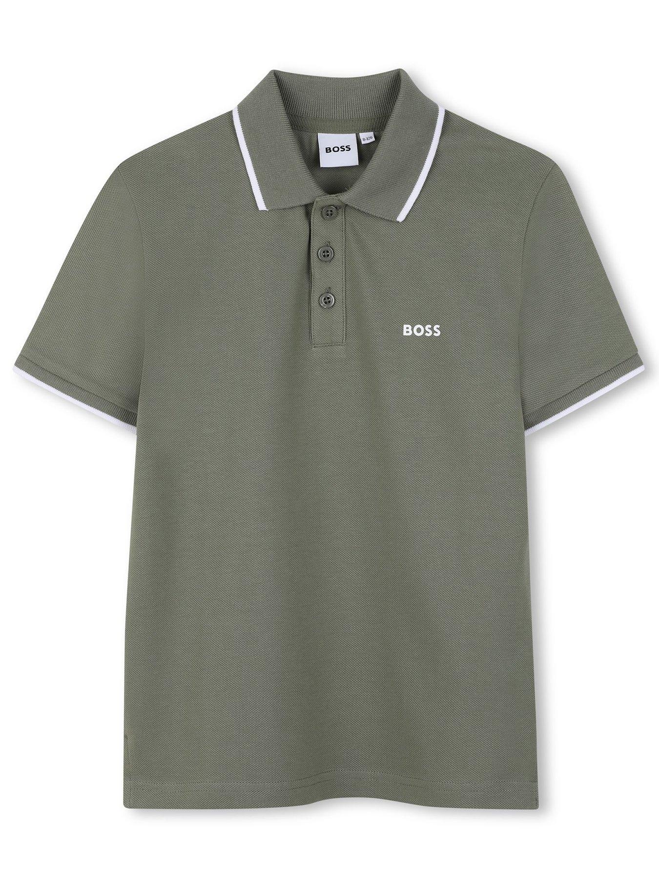 boss-boys-short-sleeve-logo-polo-shirt-khaki
