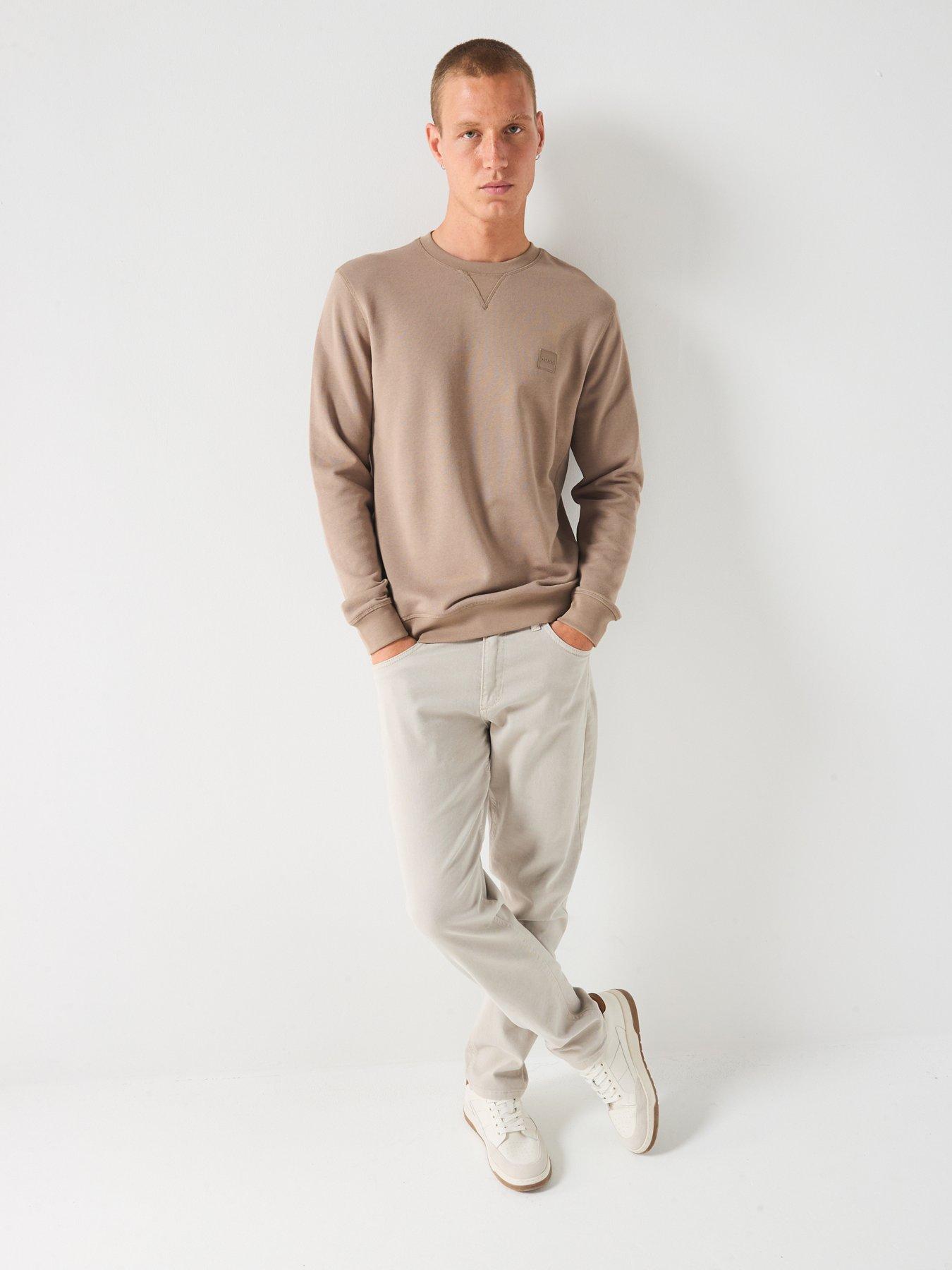 boss-westart-regular-fit-crew-sweat-dark-beigeback