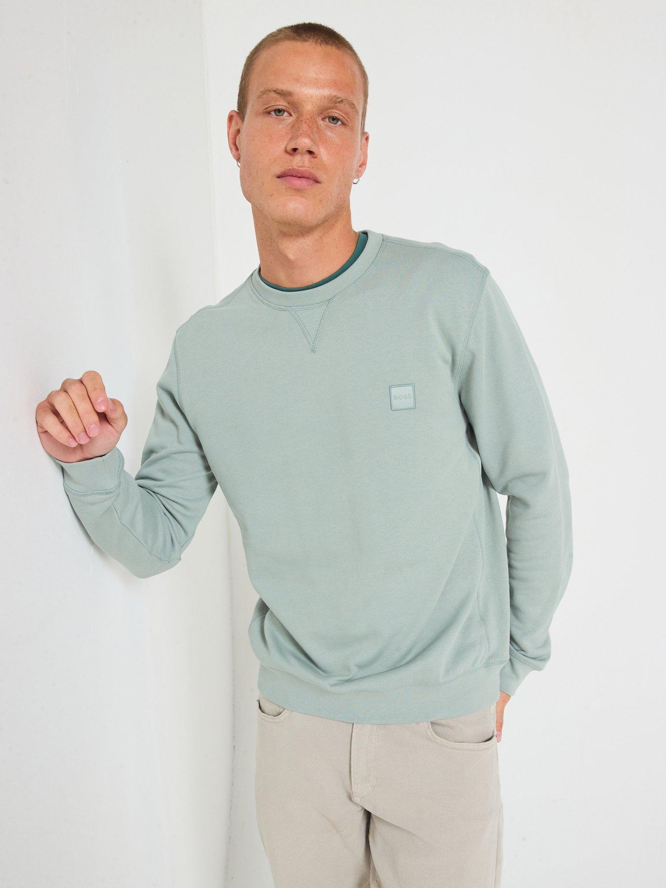 boss-westart-regular-fit-crew-sweat-light-greenfront