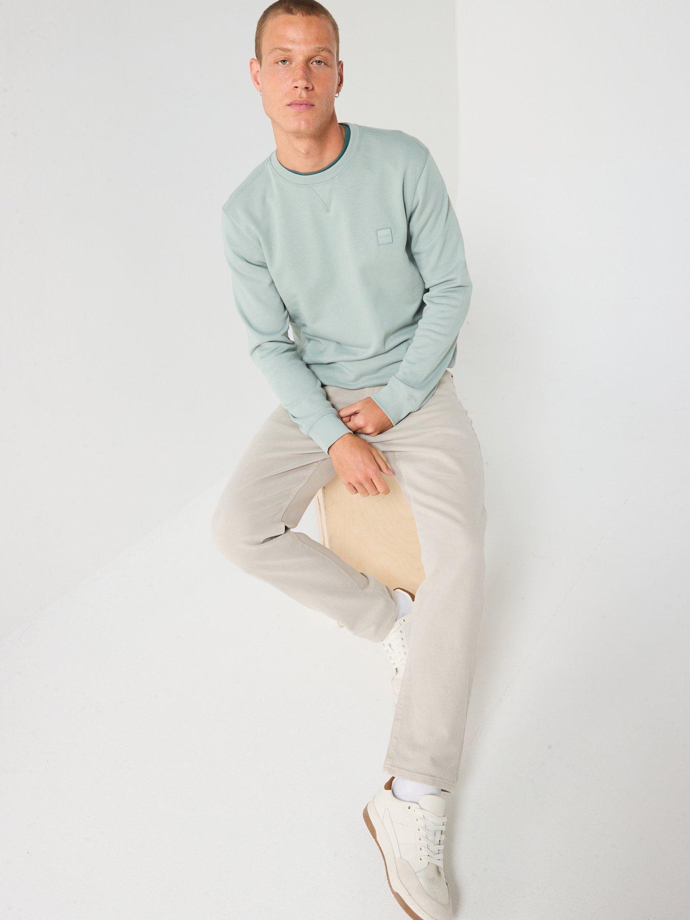 boss-westart-regular-fit-crew-sweat-light-greenback