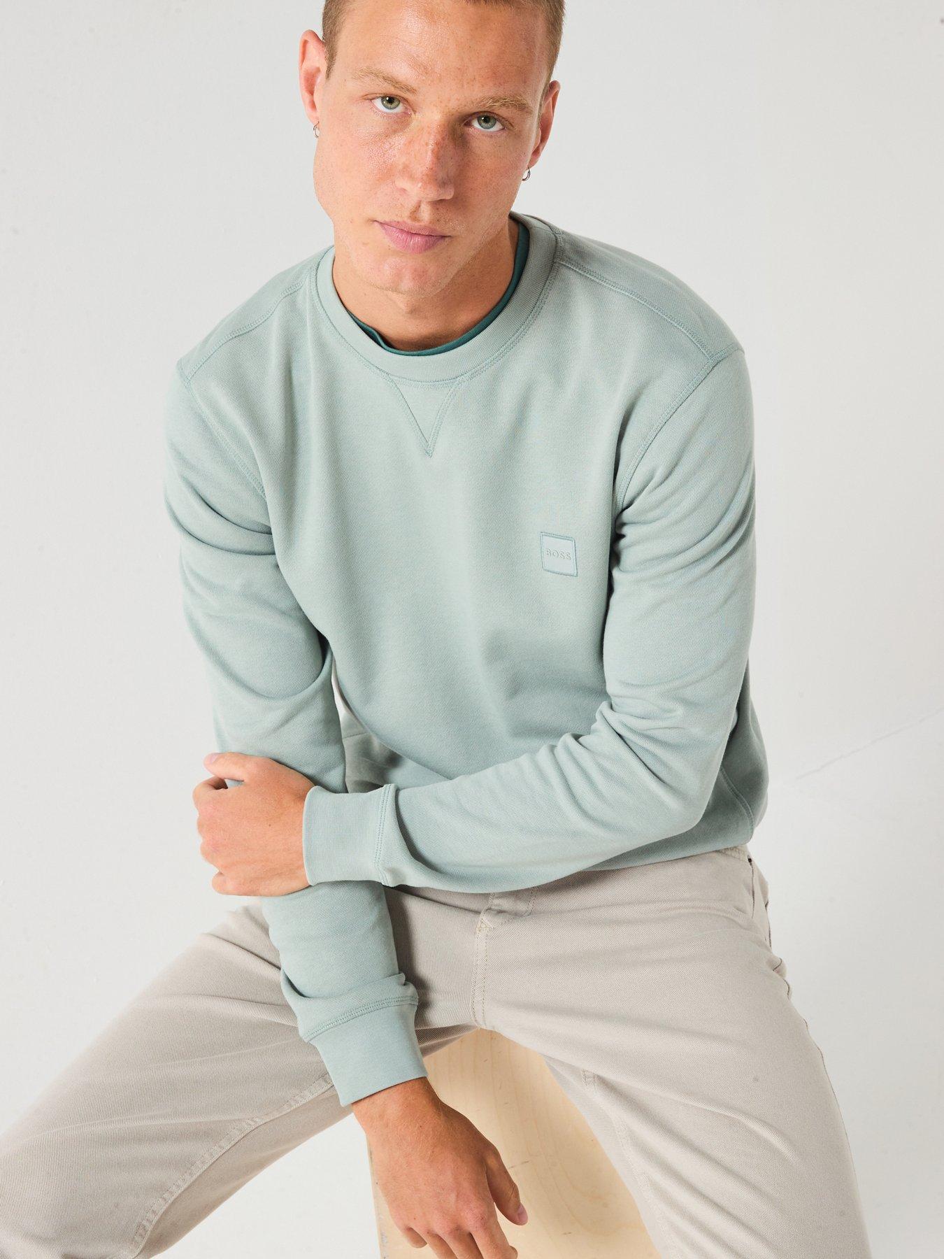 boss-westart-regular-fit-crew-sweat-light-greenoutfit