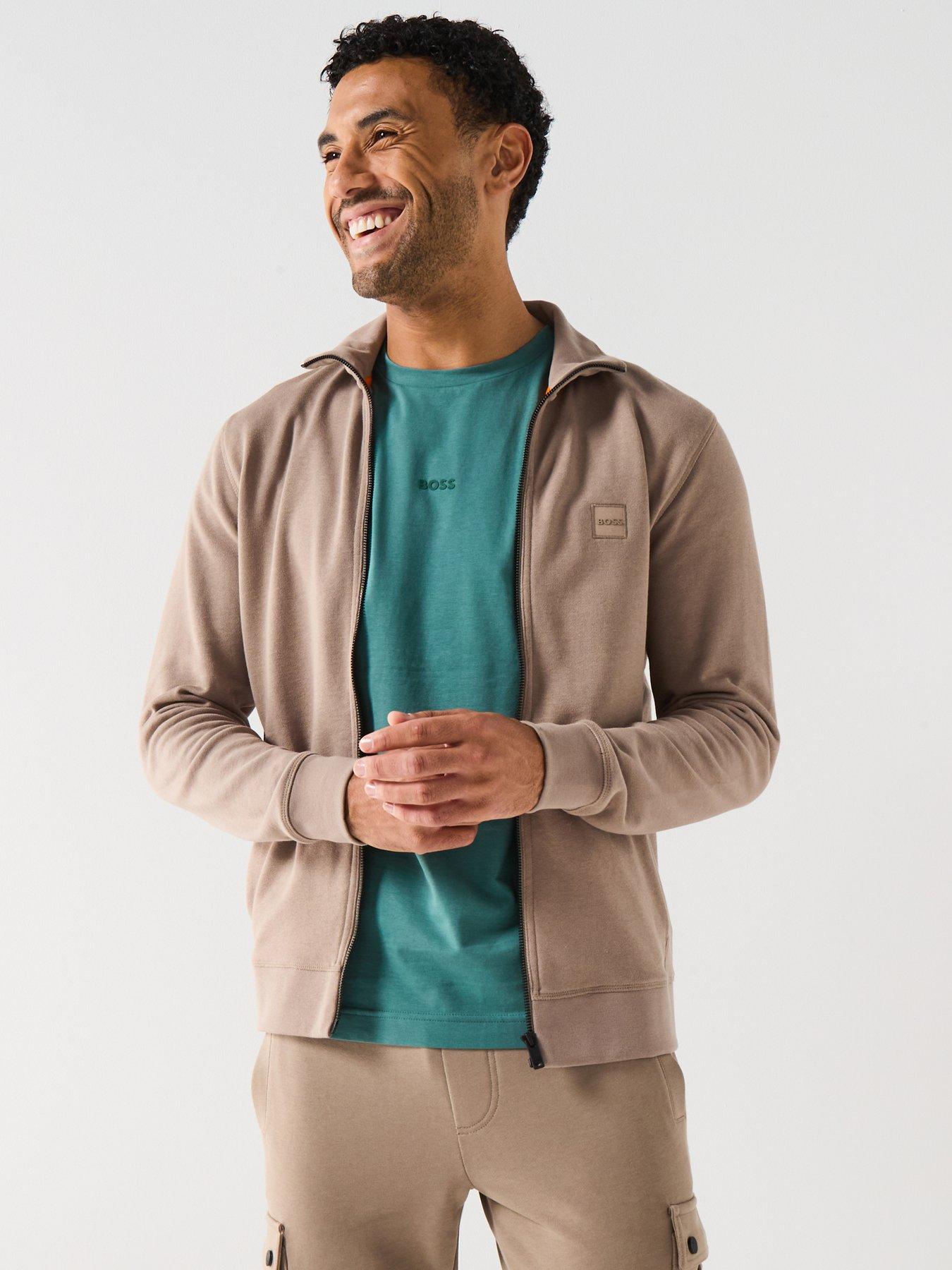 BOSS Zestart Full Zip Sweatshirt - Dark Beige