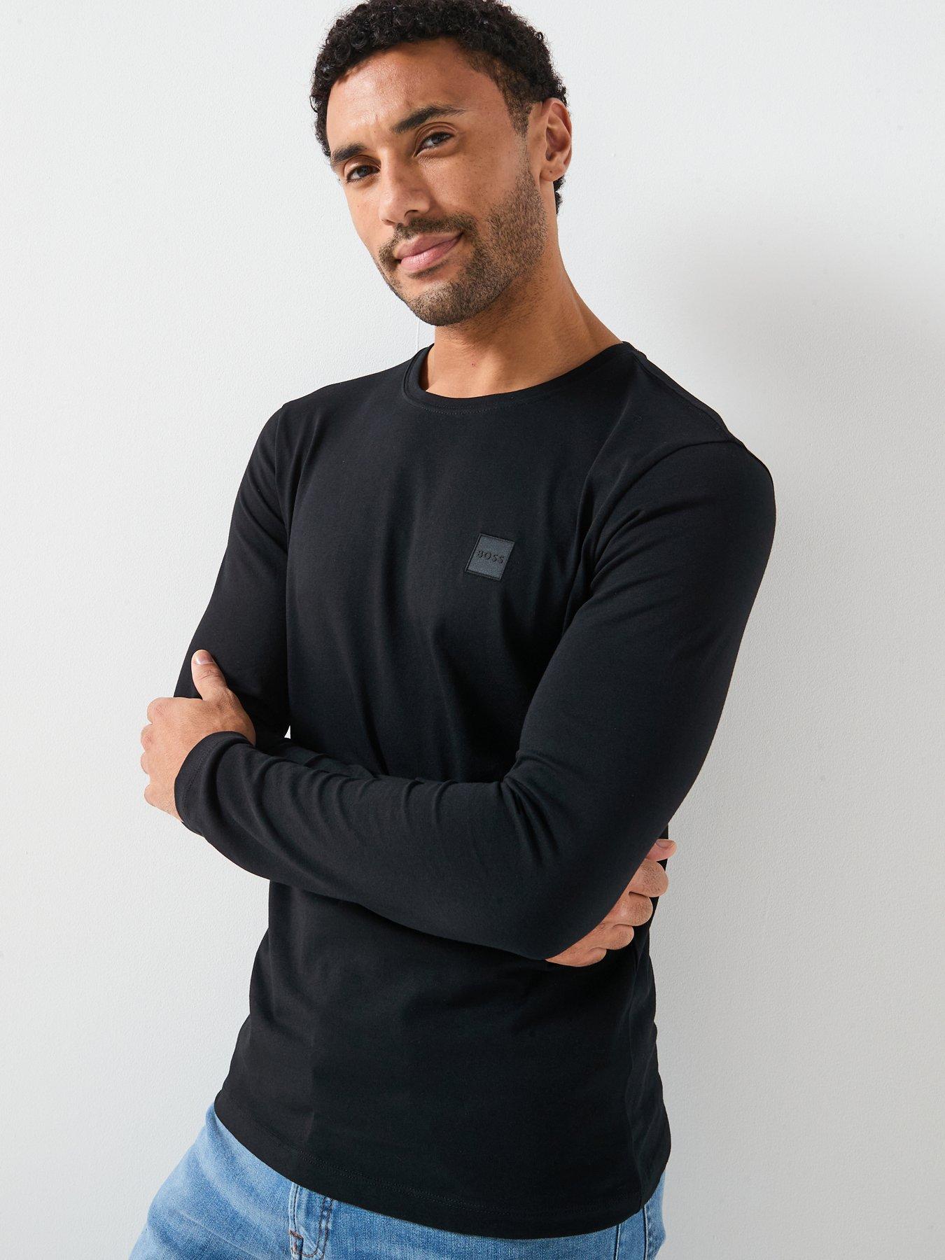 BOSS Tacks Regular Fit Long Sleeve T-Shirt - Black