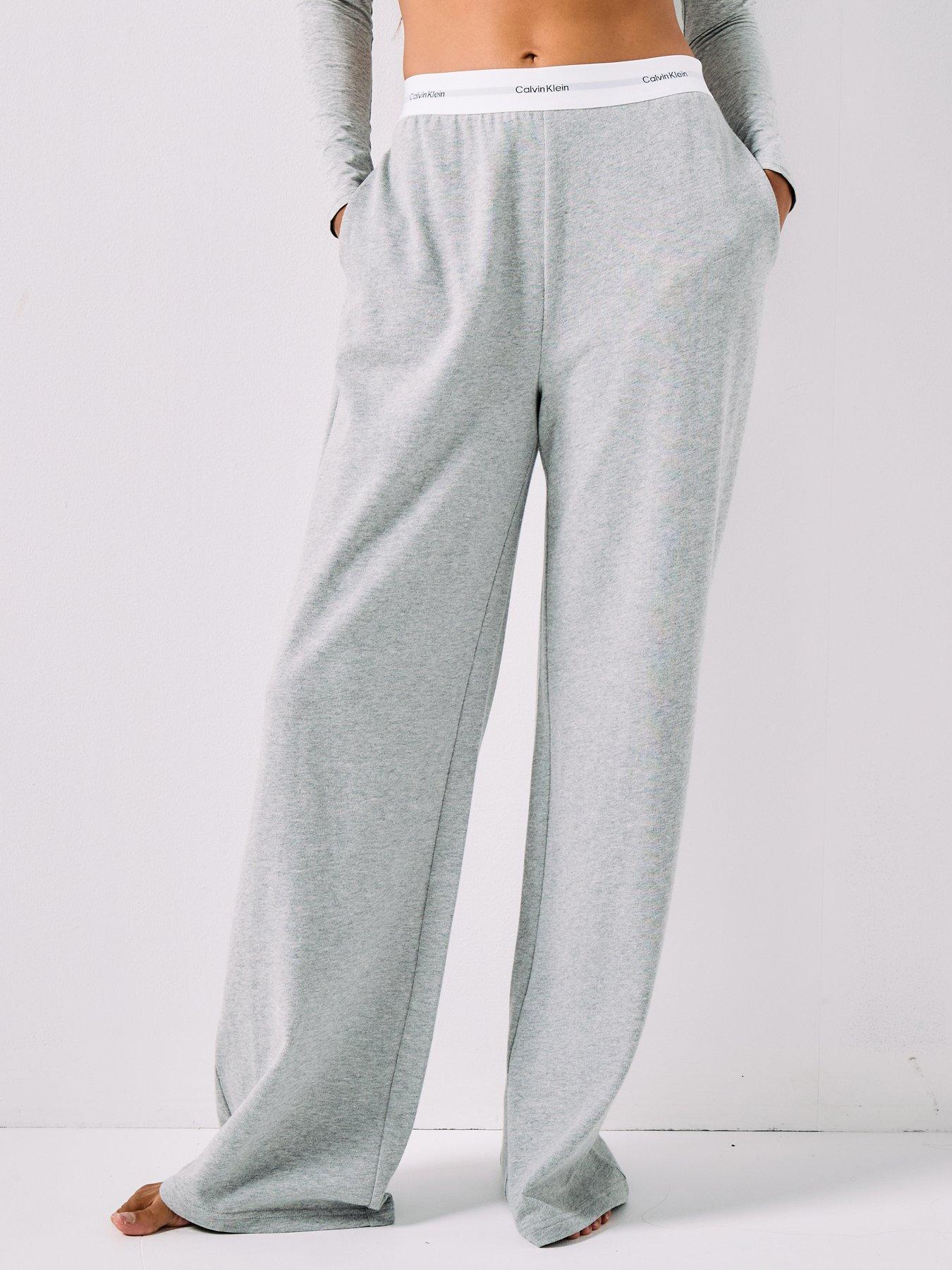 Image 1 of 5 of Calvin Klein Logo Jersey Pant - Grey