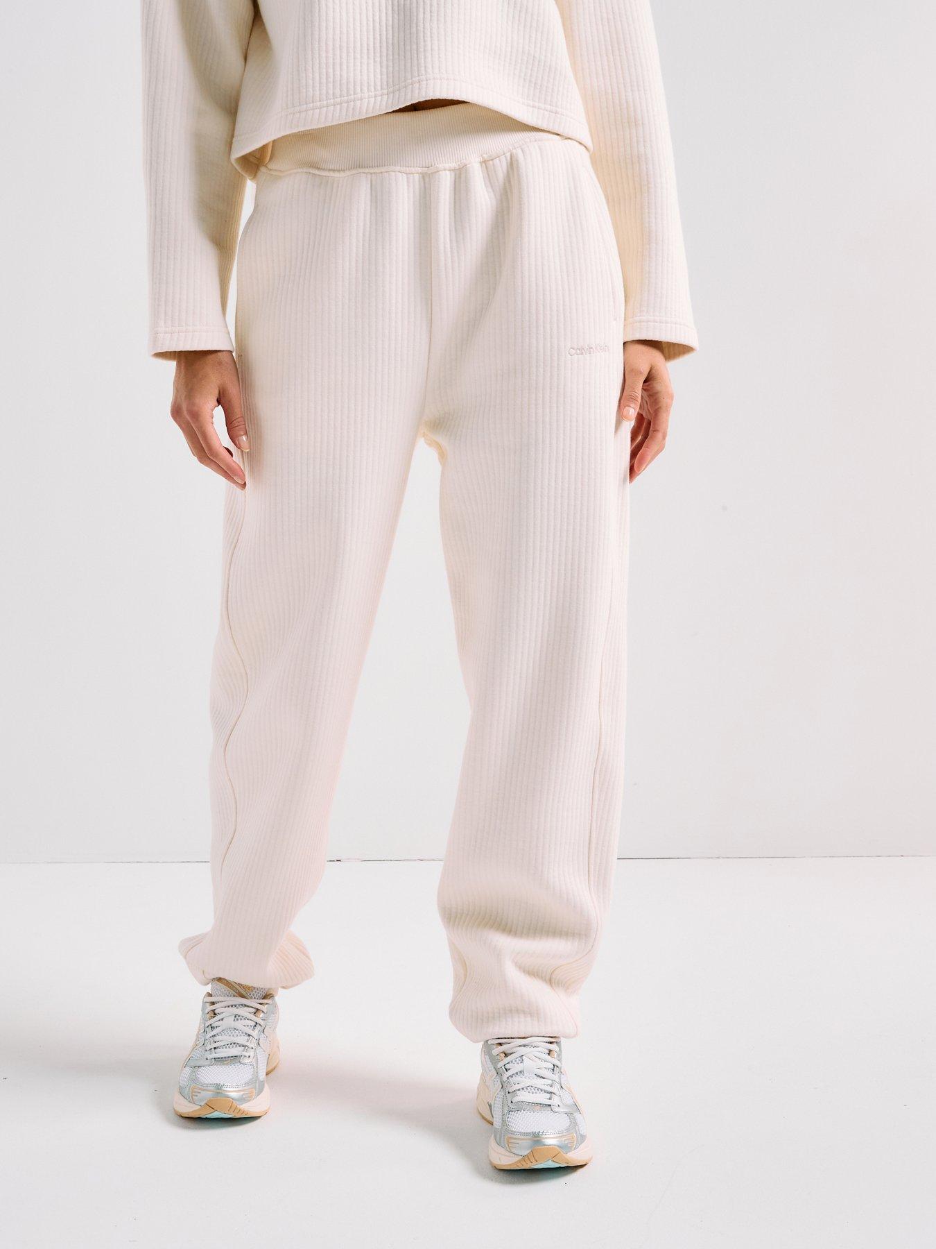 Image 1 of 6 of Calvin Klein Quilted Jogger - Cream