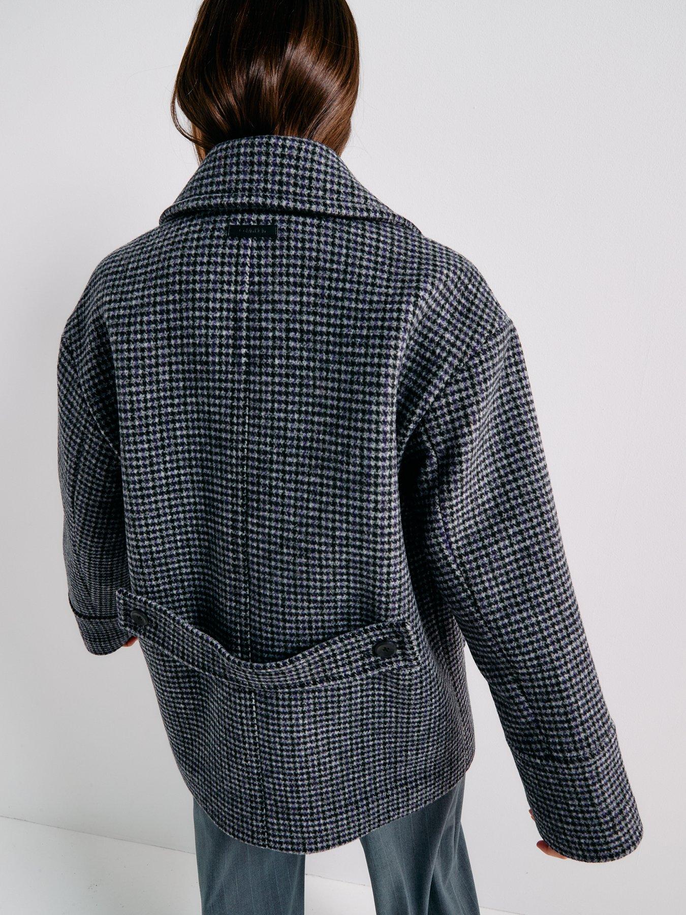 Image 2 of 6 of Calvin Klein Double Breasted Pea Coat - Grey