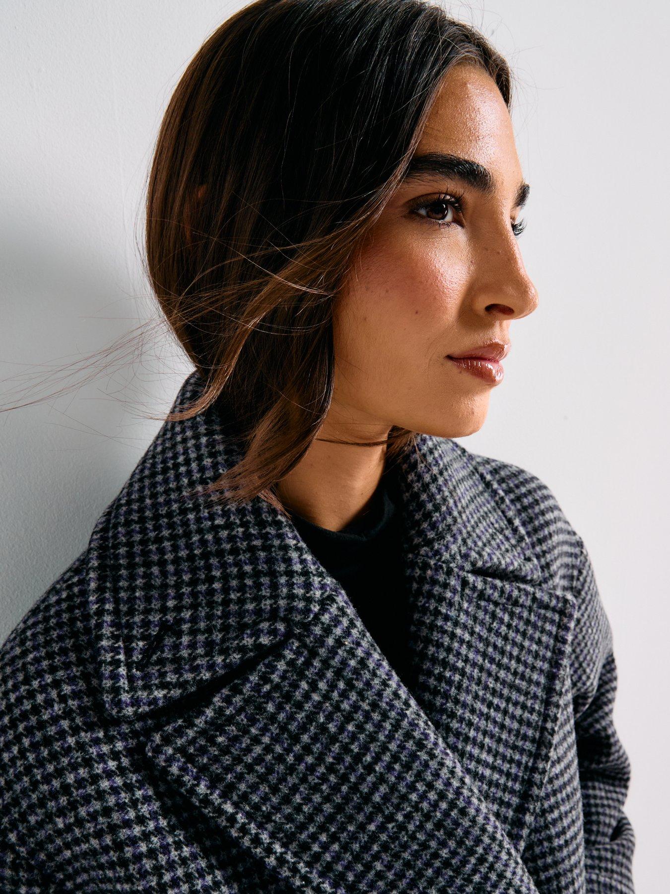 Image 4 of 6 of Calvin Klein Double Breasted Pea Coat - Grey