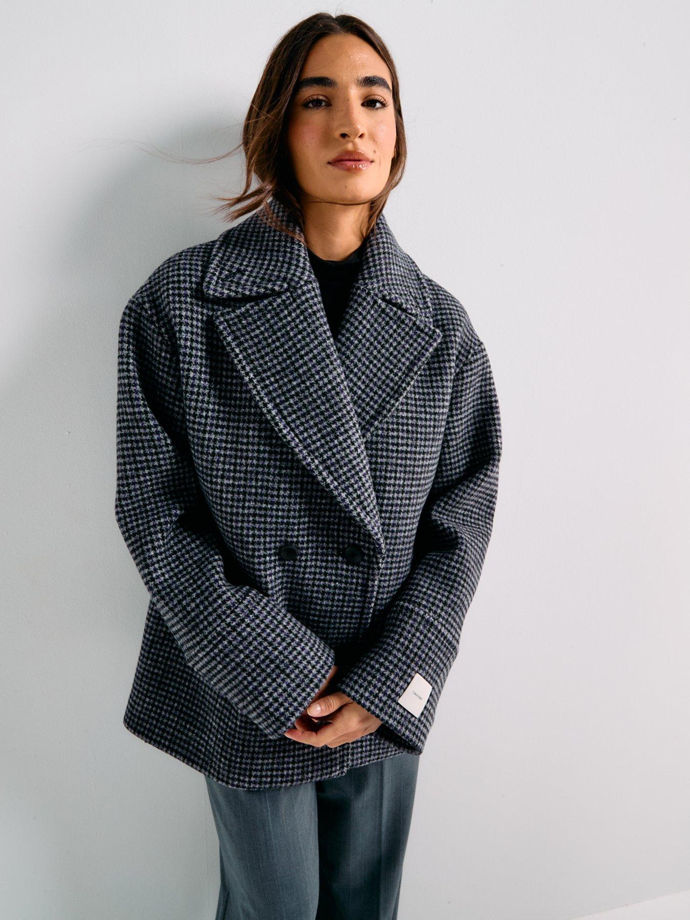 Image 5 of 6 of Calvin Klein Double Breasted Pea Coat - Grey