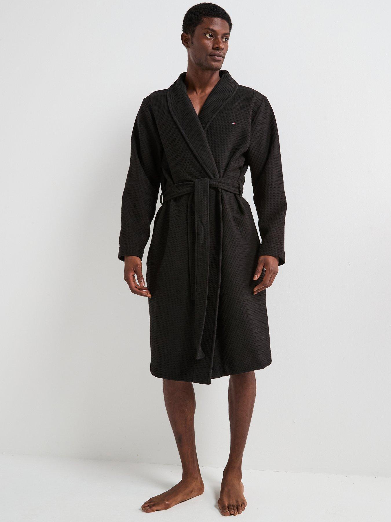 tommy-hilfiger-loungewear-essentials-waffle-robe-black