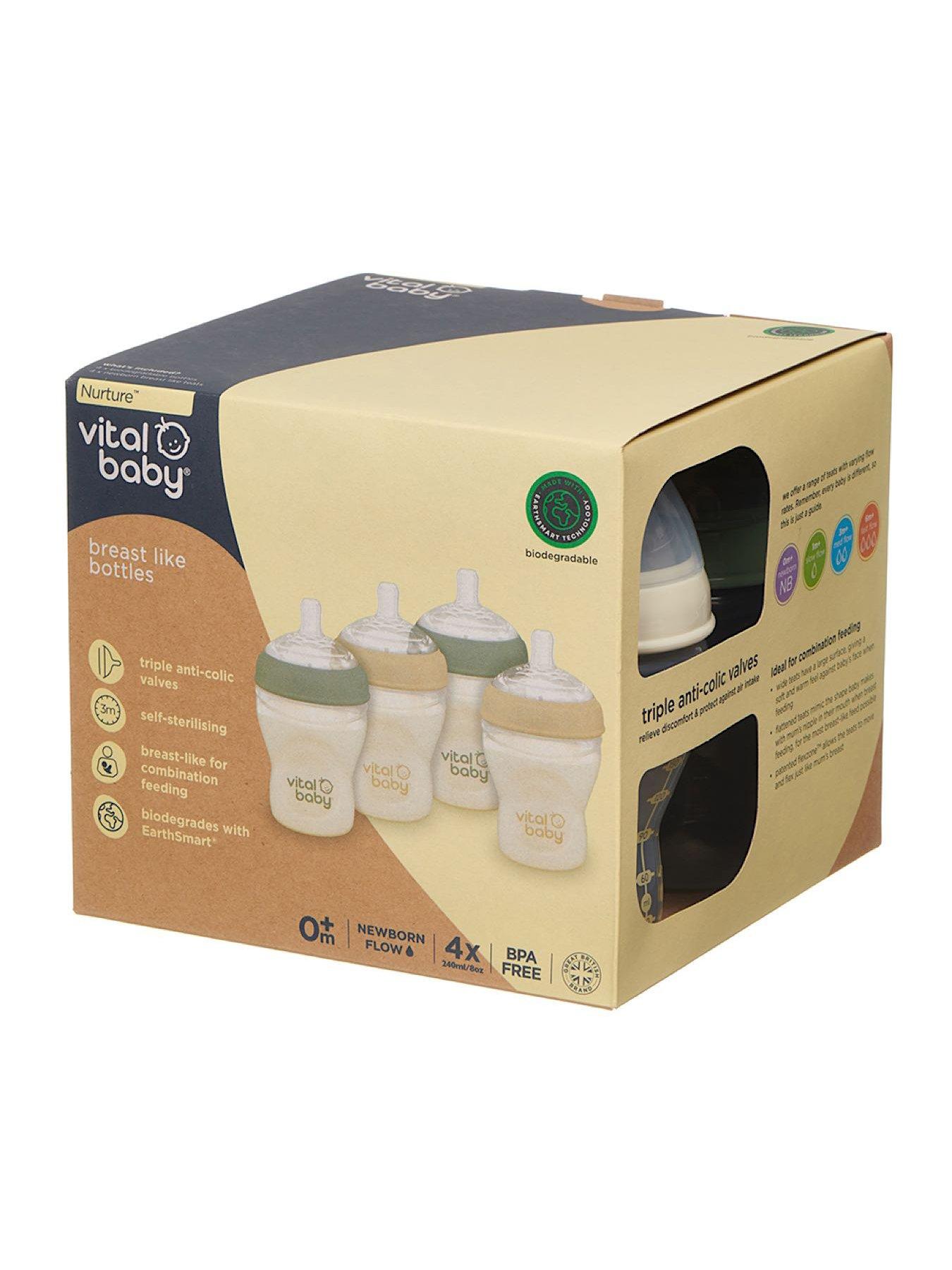 Vital Baby Vital Baby Breast Like Feeding Bottle 240ml 4pk
