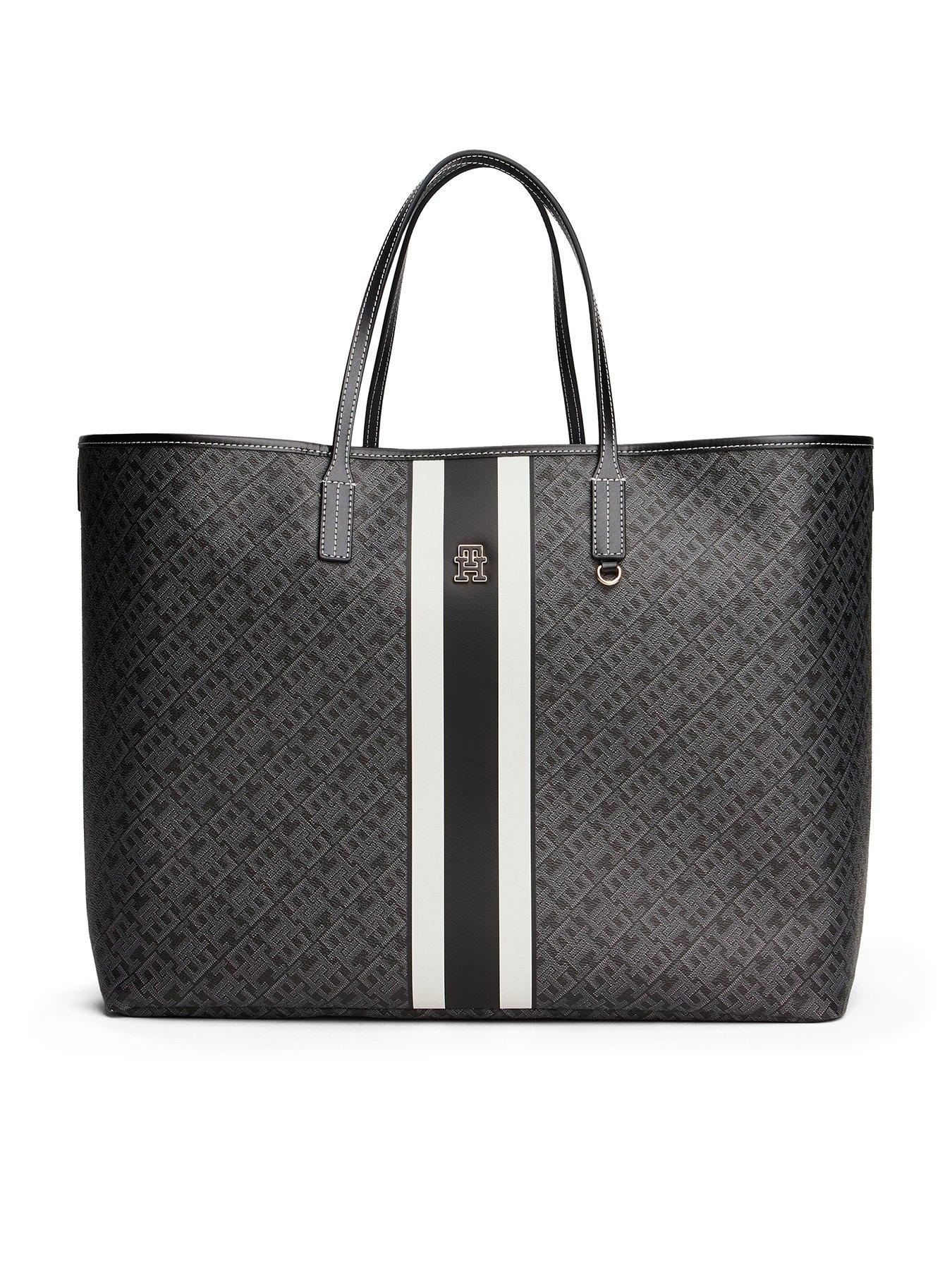 Image 1 of 5 of Tommy Hilfiger Monogram Maxi Tote Bag - Black