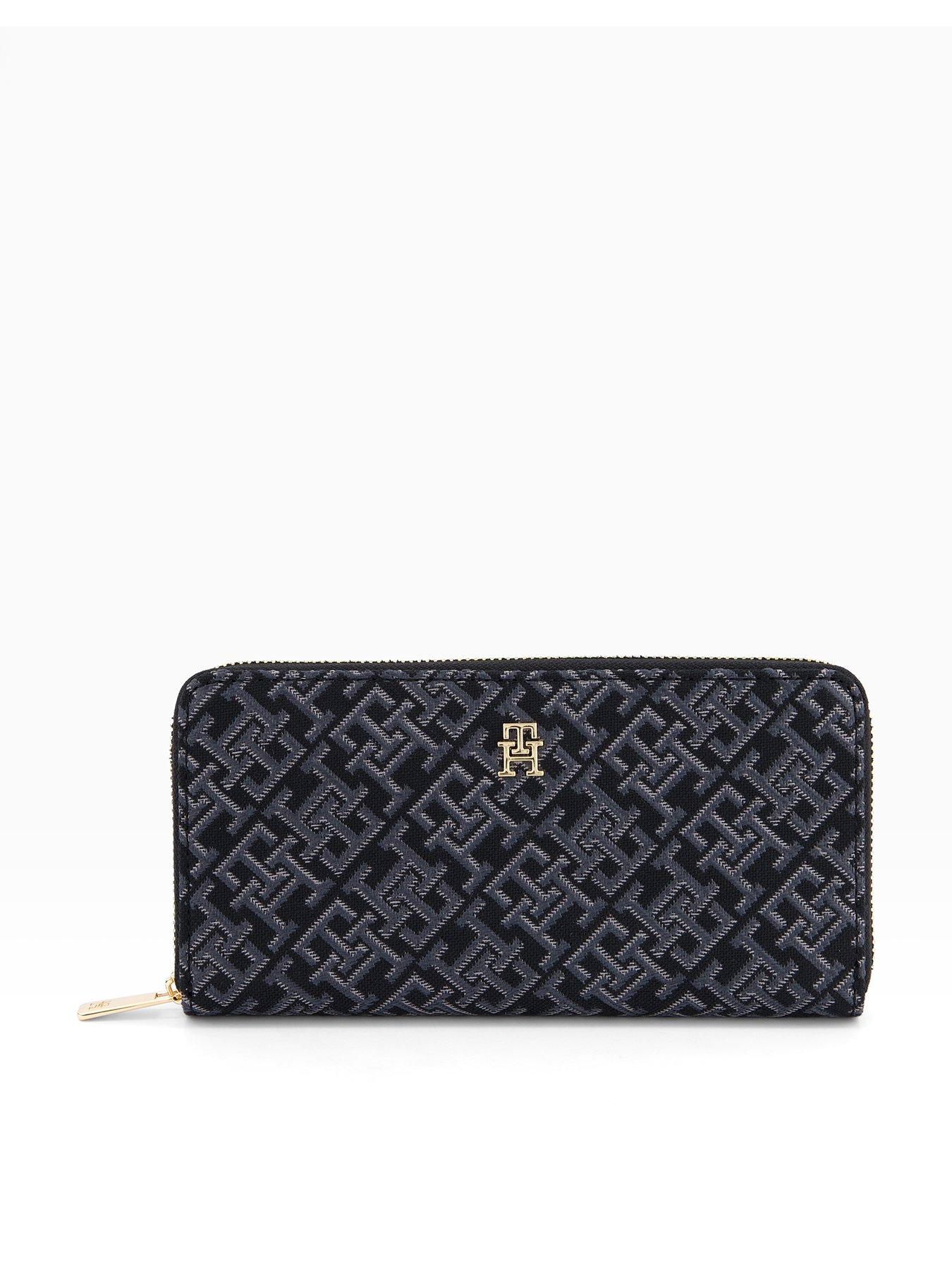 Tommy Hilfiger Large Jacquard Zip Purse - Black