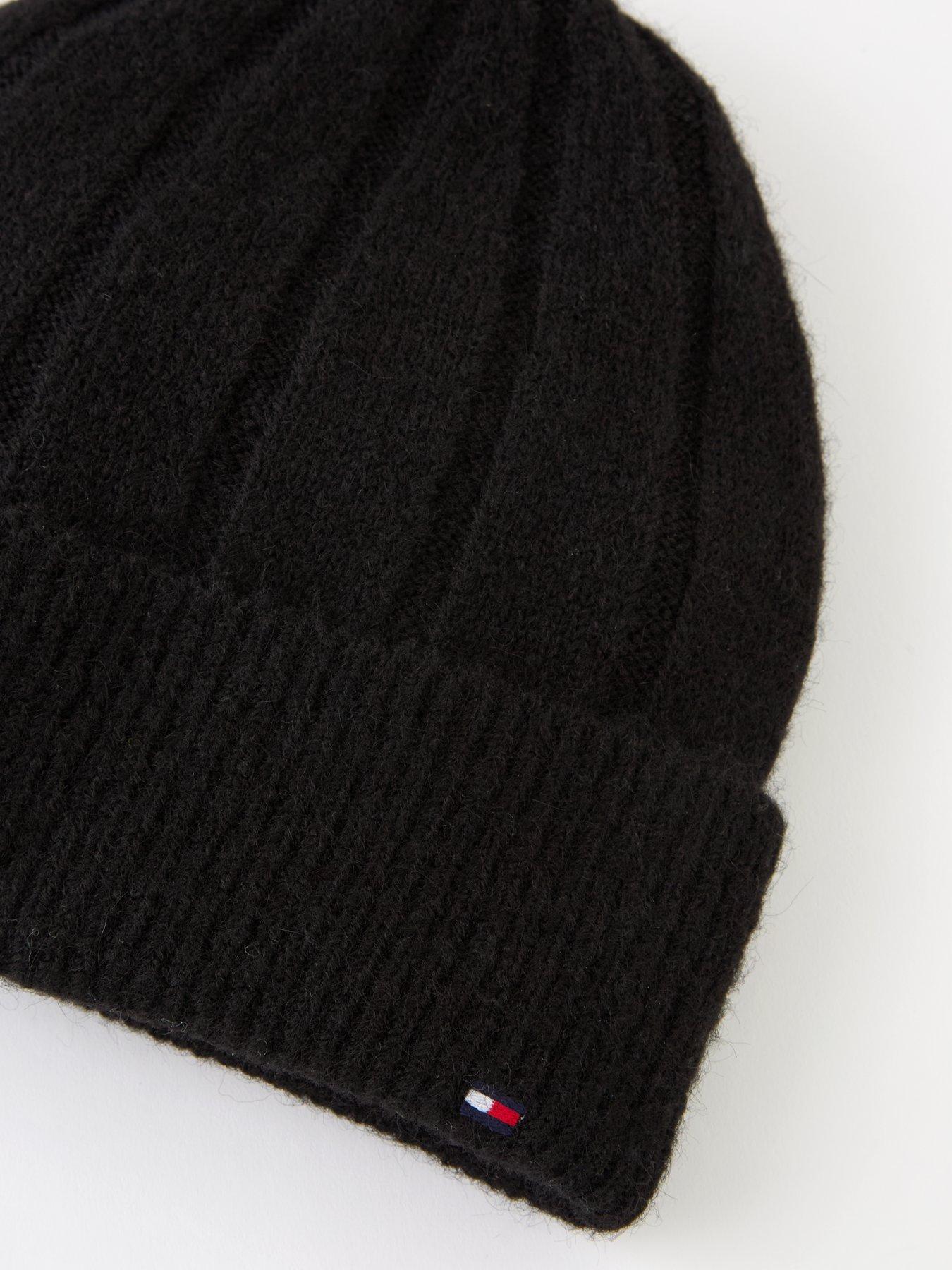 tommy-hilfiger-flag-fluffy-beanie-amp-scarf-set-blackdetail