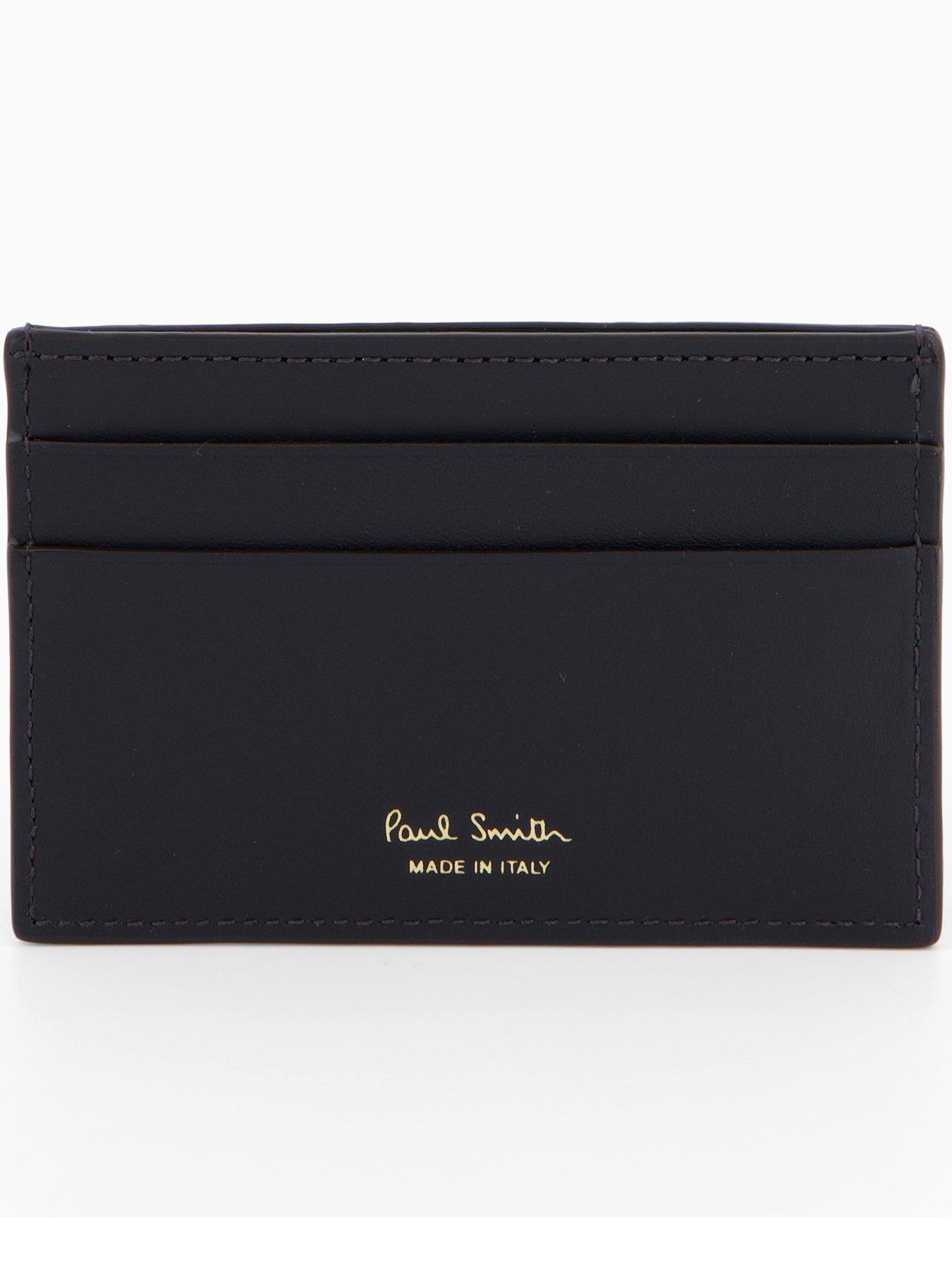 PS PAUL SMITH Coated Canvas Stripe Card Holder - Black
