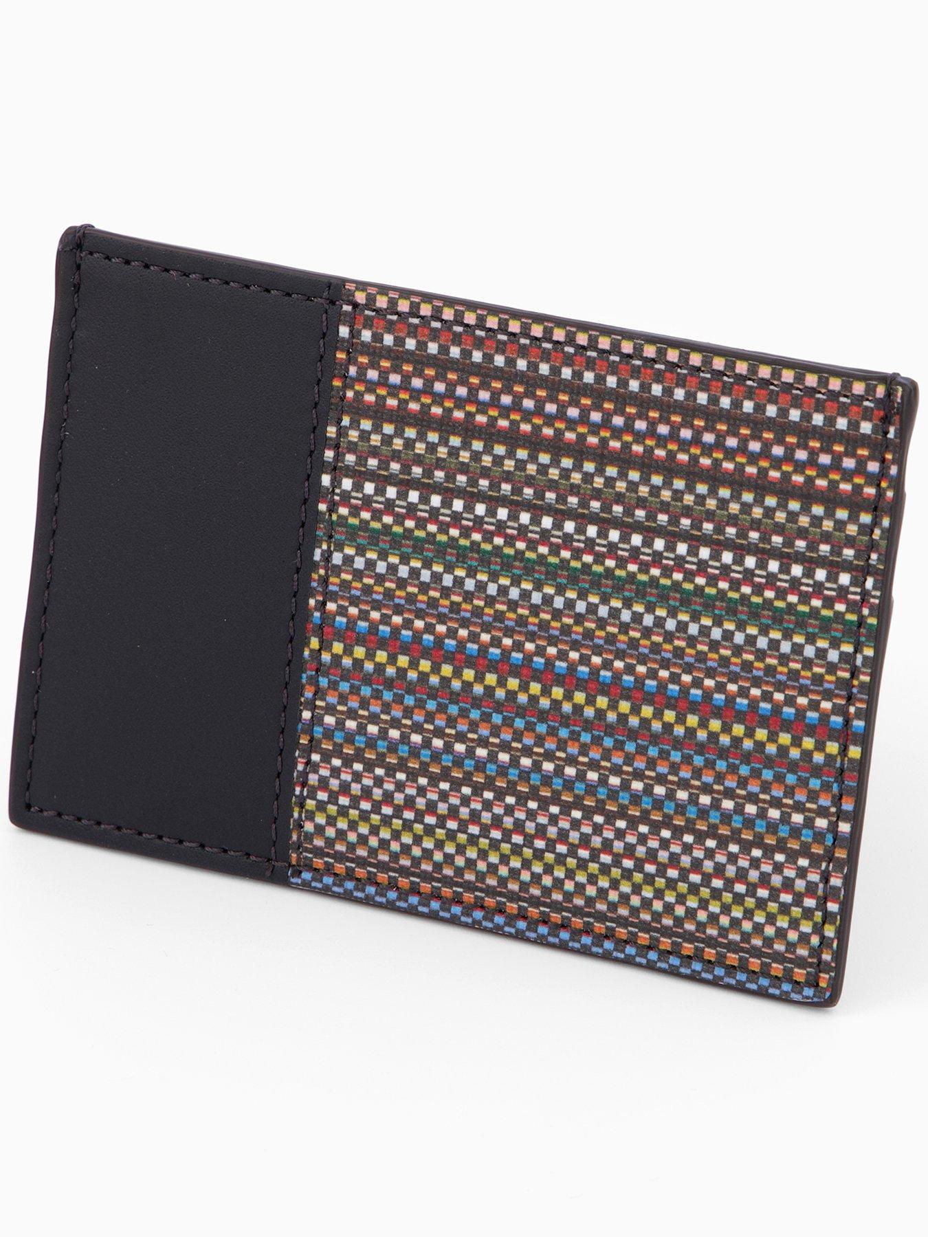 Image 2 of 3 of PS PAUL SMITH Coated Canvas Stripe Card Holder - Black
