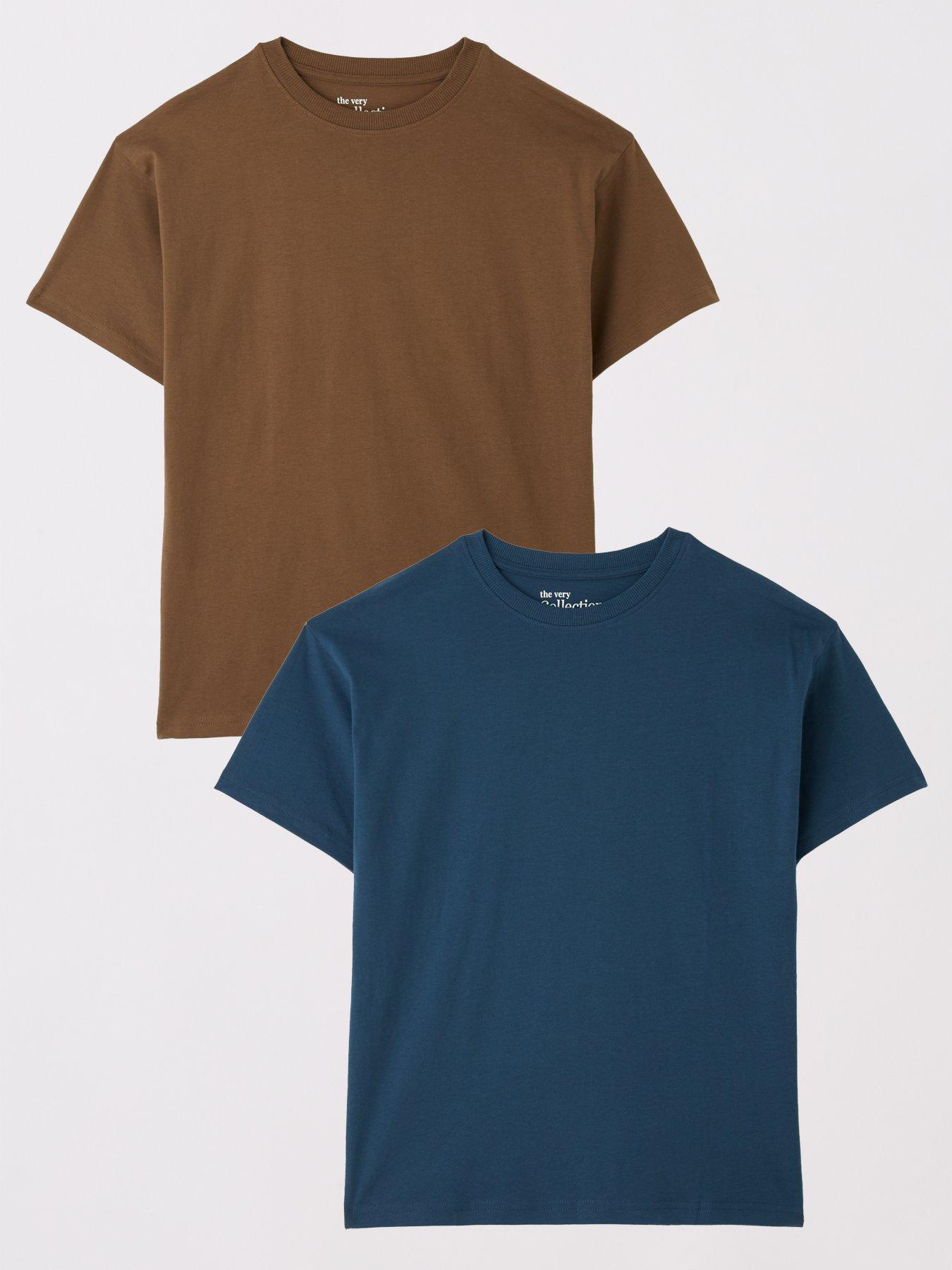The Very Collection Boys 2 Pack Tab Detail Short Sleeve T-Shirts - Multi