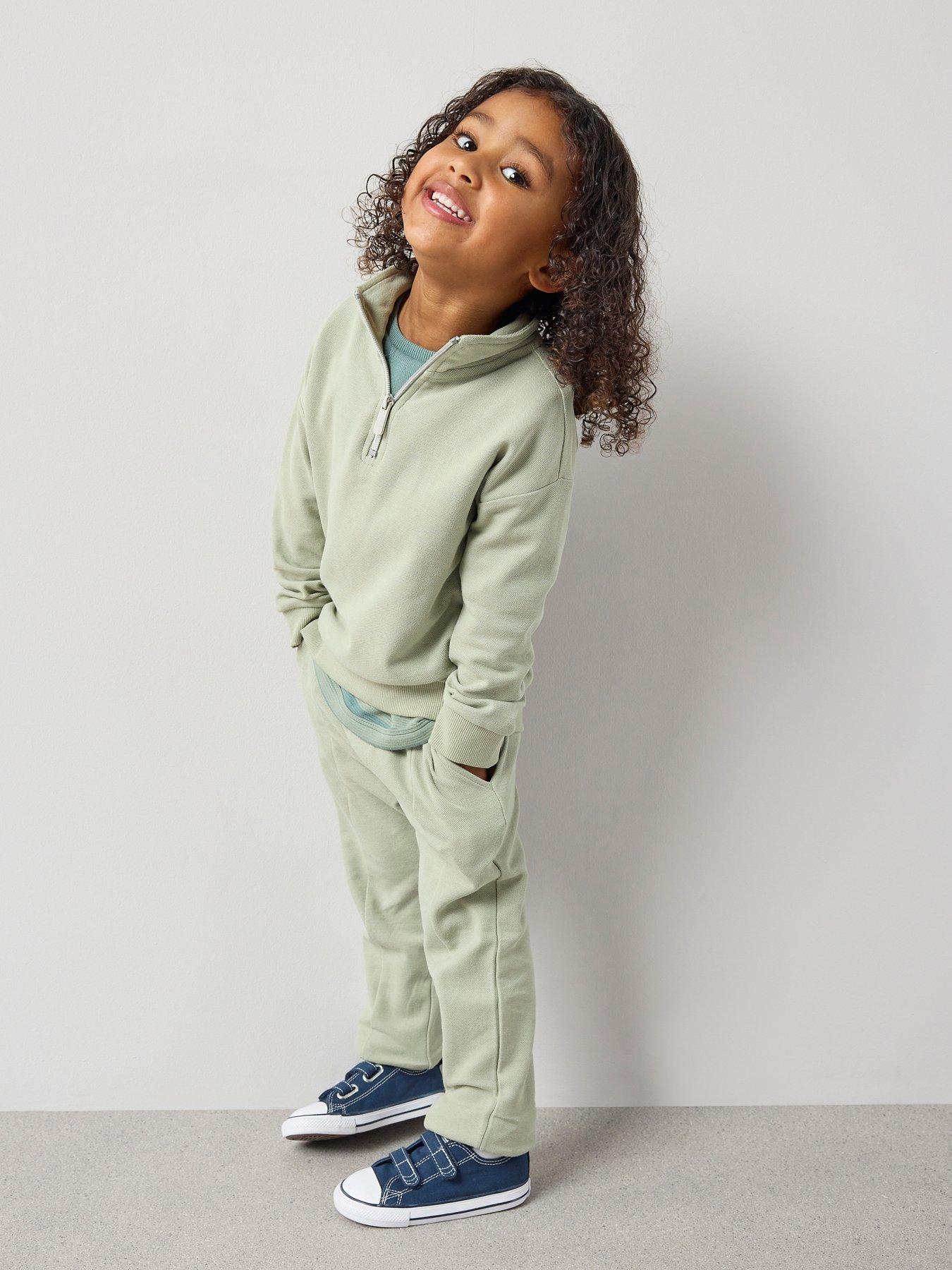the-very-collection-boys-elevated-half-zip-sweat-and-joggers-outfit-set-green