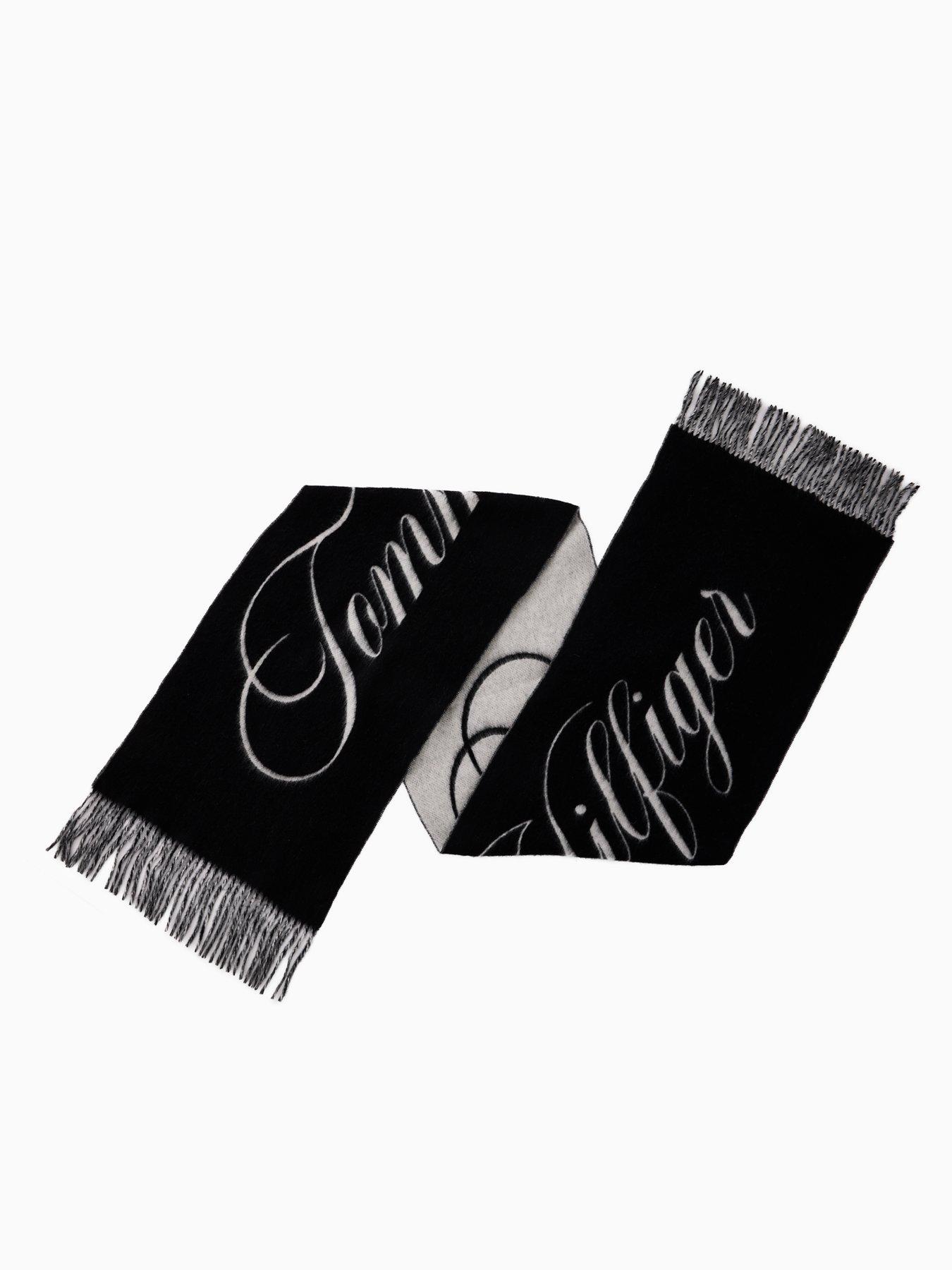 Image 2 of 4 of Tommy Hilfiger Script Logo Scarf - Black