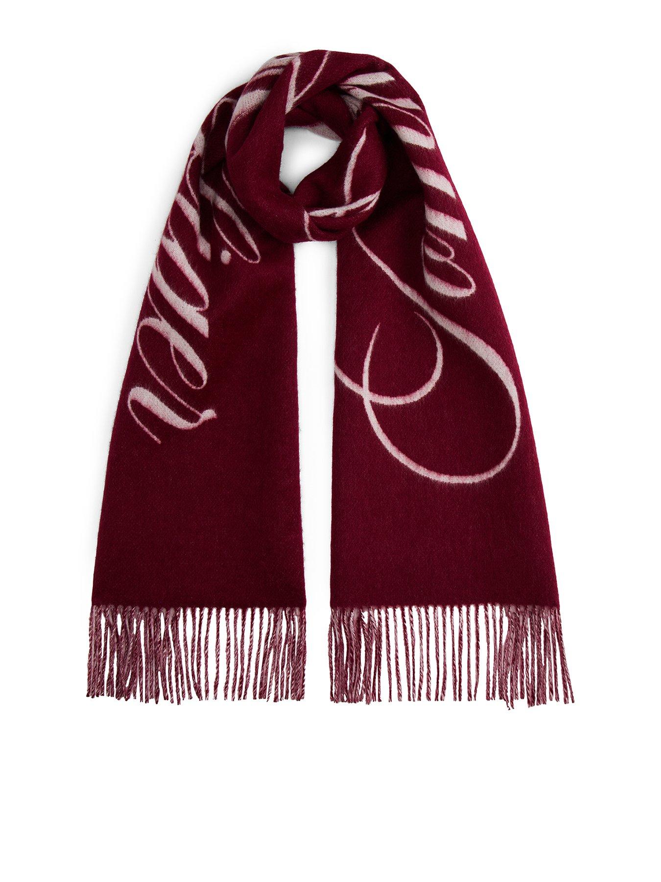 Image 1 of 4 of Tommy Hilfiger Script Logo Scarf - Pink